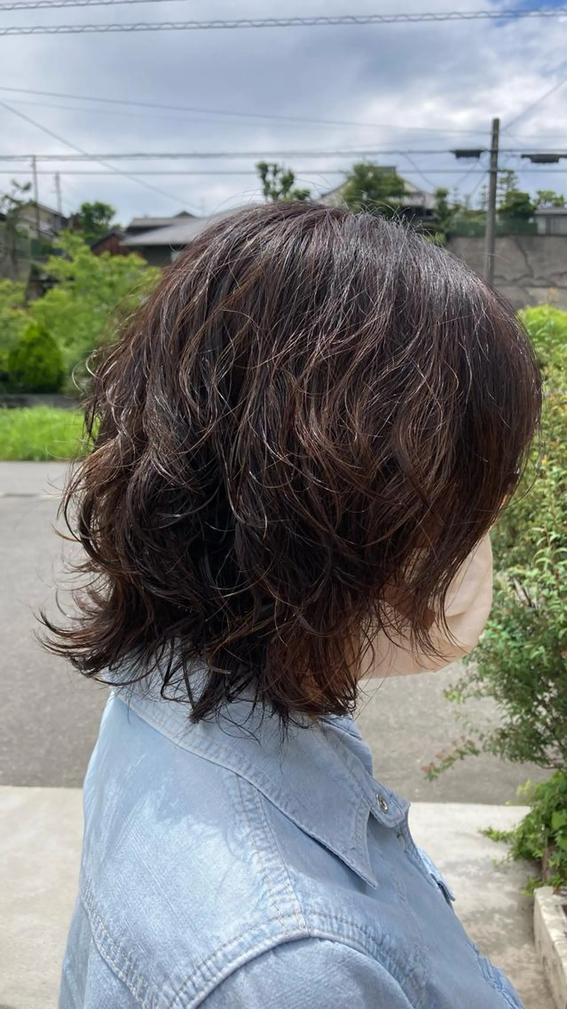 ミディアム パーマ ウルフカット パーマ 林 エリのヘアスタイル