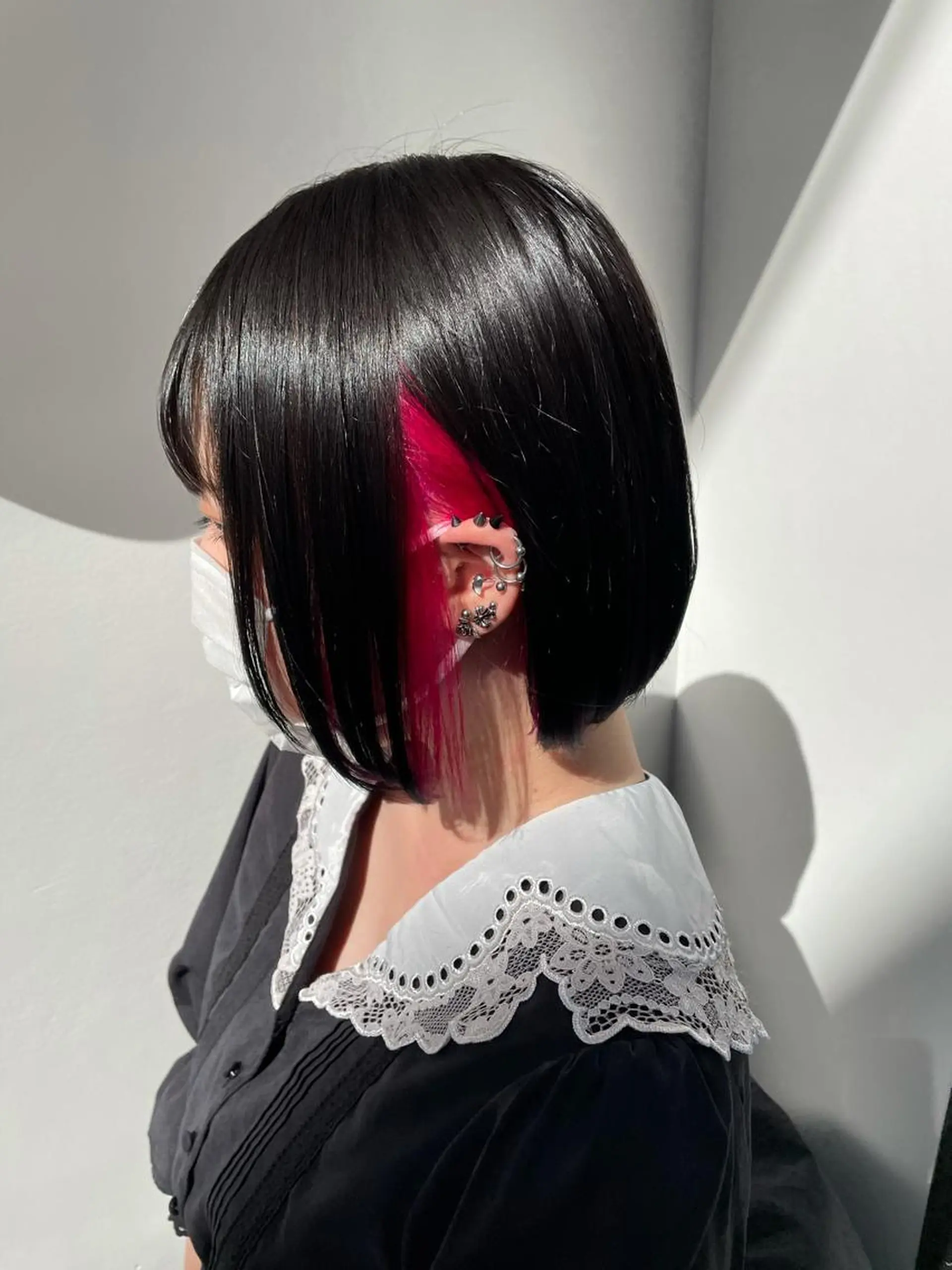 ミディアム カラー インナーカラー ピンクカラー ボブ カット ヘアカラー 中目黒🌼 🌼ハナのヘアスタイル