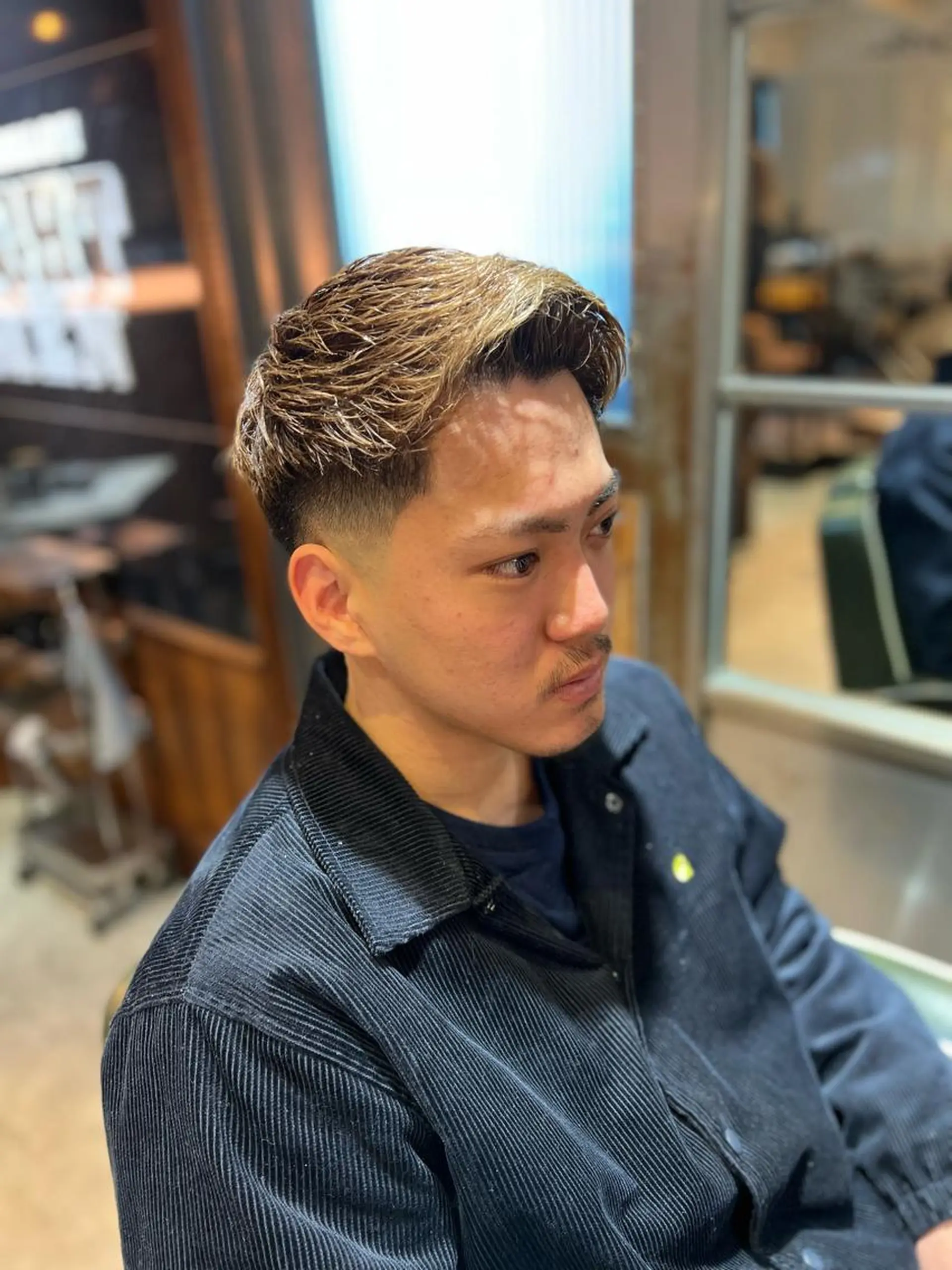 ショート パーマ メンズ フェードカット ヘアカラー トリートメント BINGO HAIR WORKS 【ビンゴヘアワークス】所属・🎱メンズフェード 特化HYOGA🎱のヘアスタイル