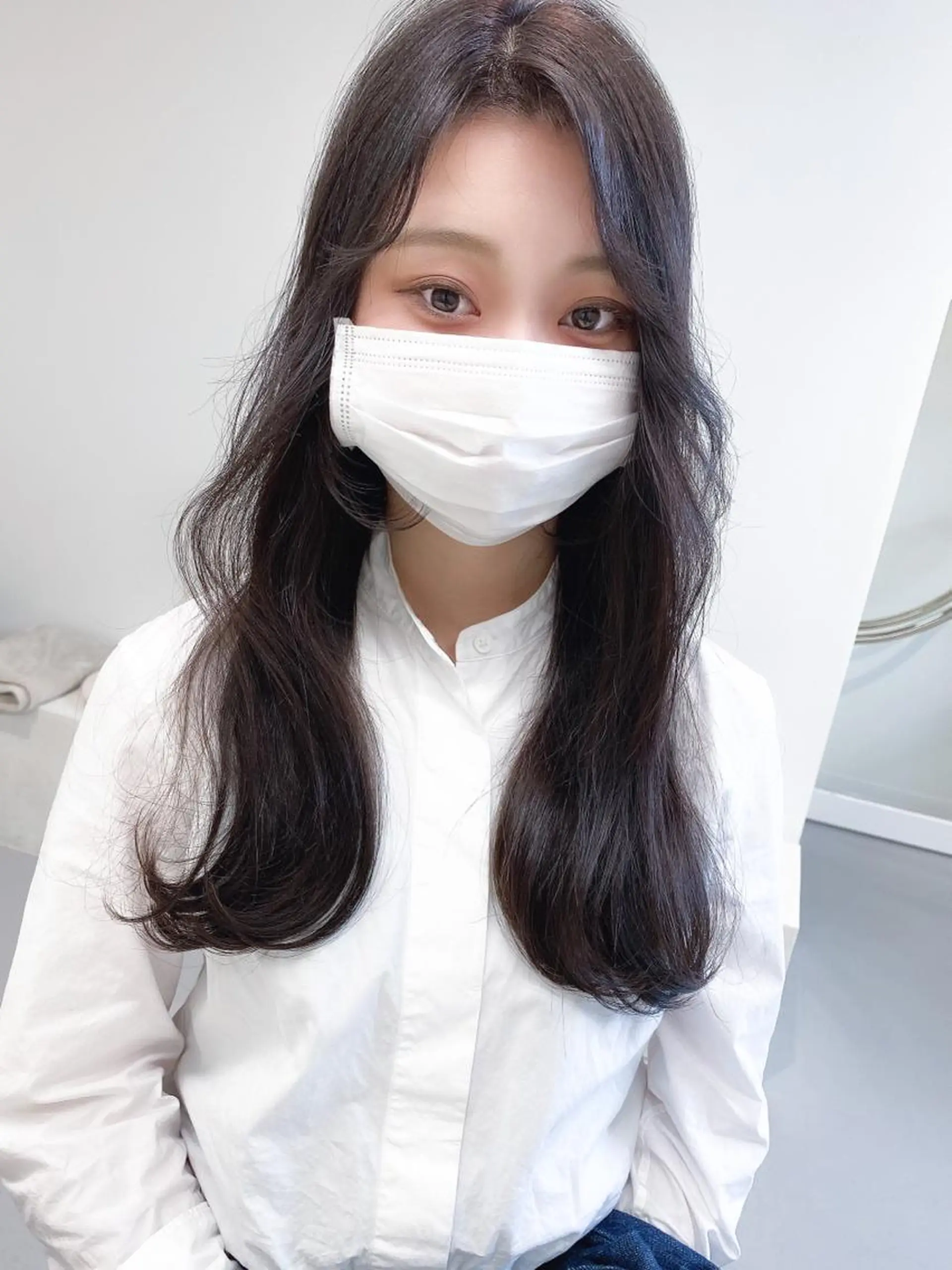 ロング カラー ブラウンカラー モカブラウン 韓国風ヘア おくれ毛 カット ヘアカラー トリートメント 丹羽 隼人/髪質改善 /韓国ヘア🇰🇷のヘアスタイル