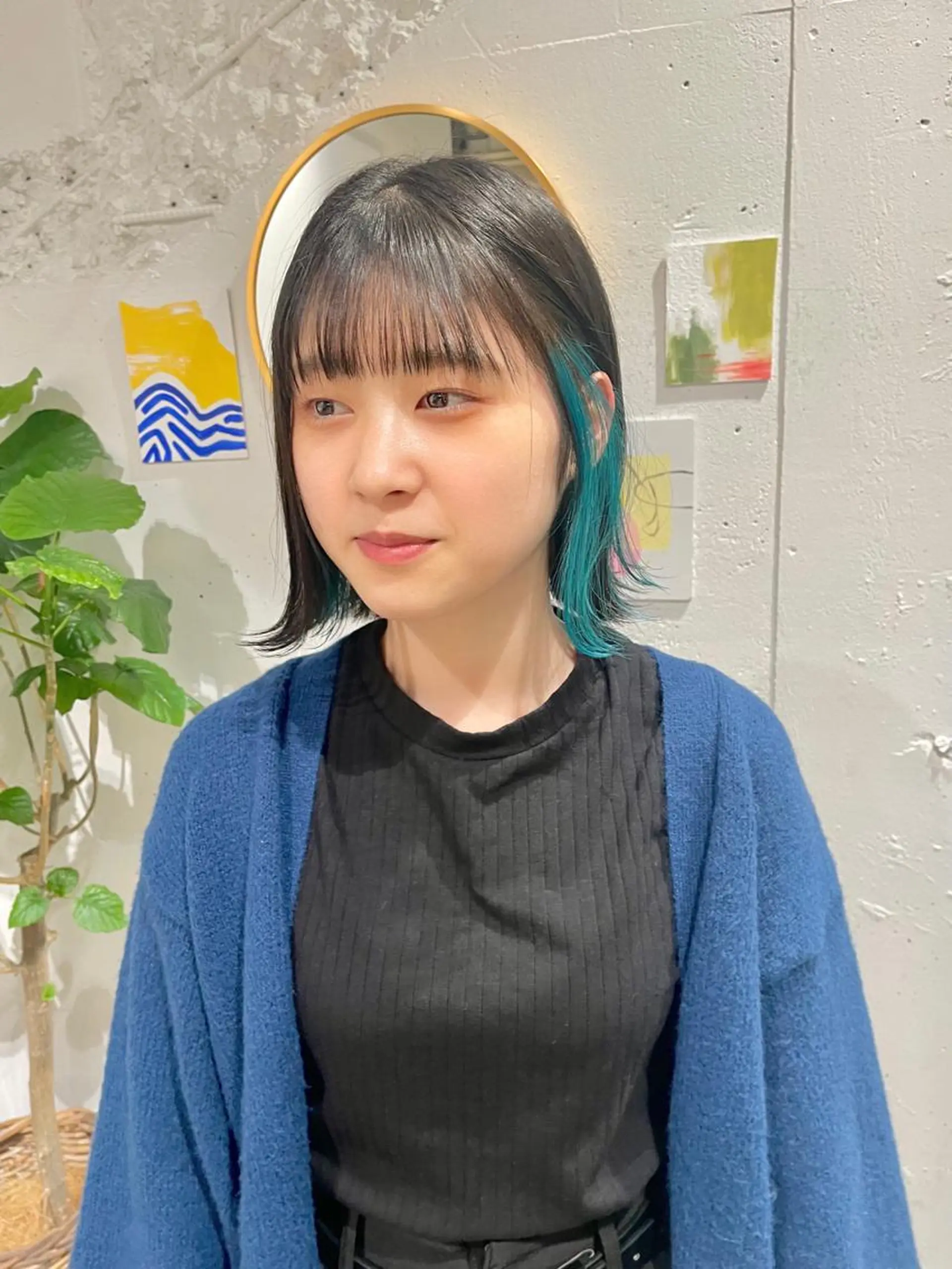 ミディアム カラー インナーカラー ボブ ウルフ/似合わせ レイヤー/RIHOのヘアスタイル