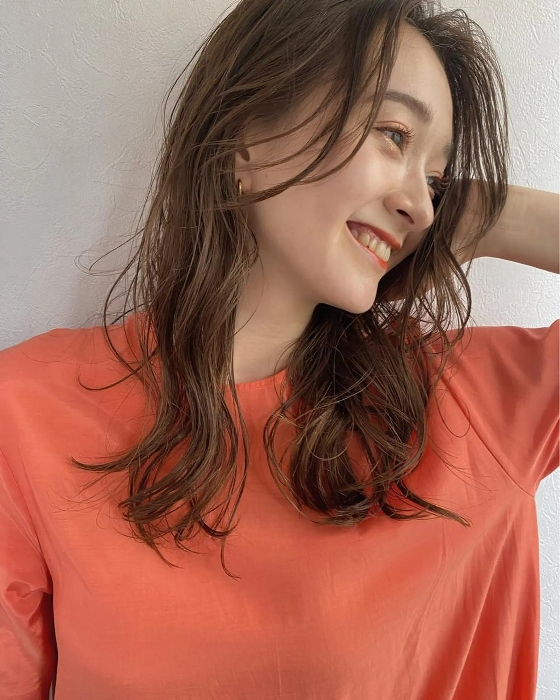 セミロング セミロングパーマ ヘアカラー トリートメント 緑川 瑞穂のヘアスタイル