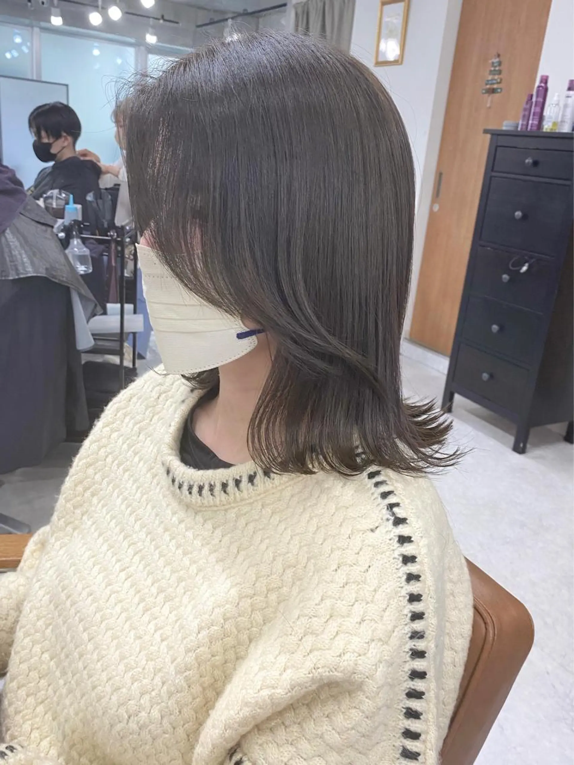 ミディアム カラー ヘアアレンジ 🌷FUKA🌷 まろやかハイトーンのヘアスタイル