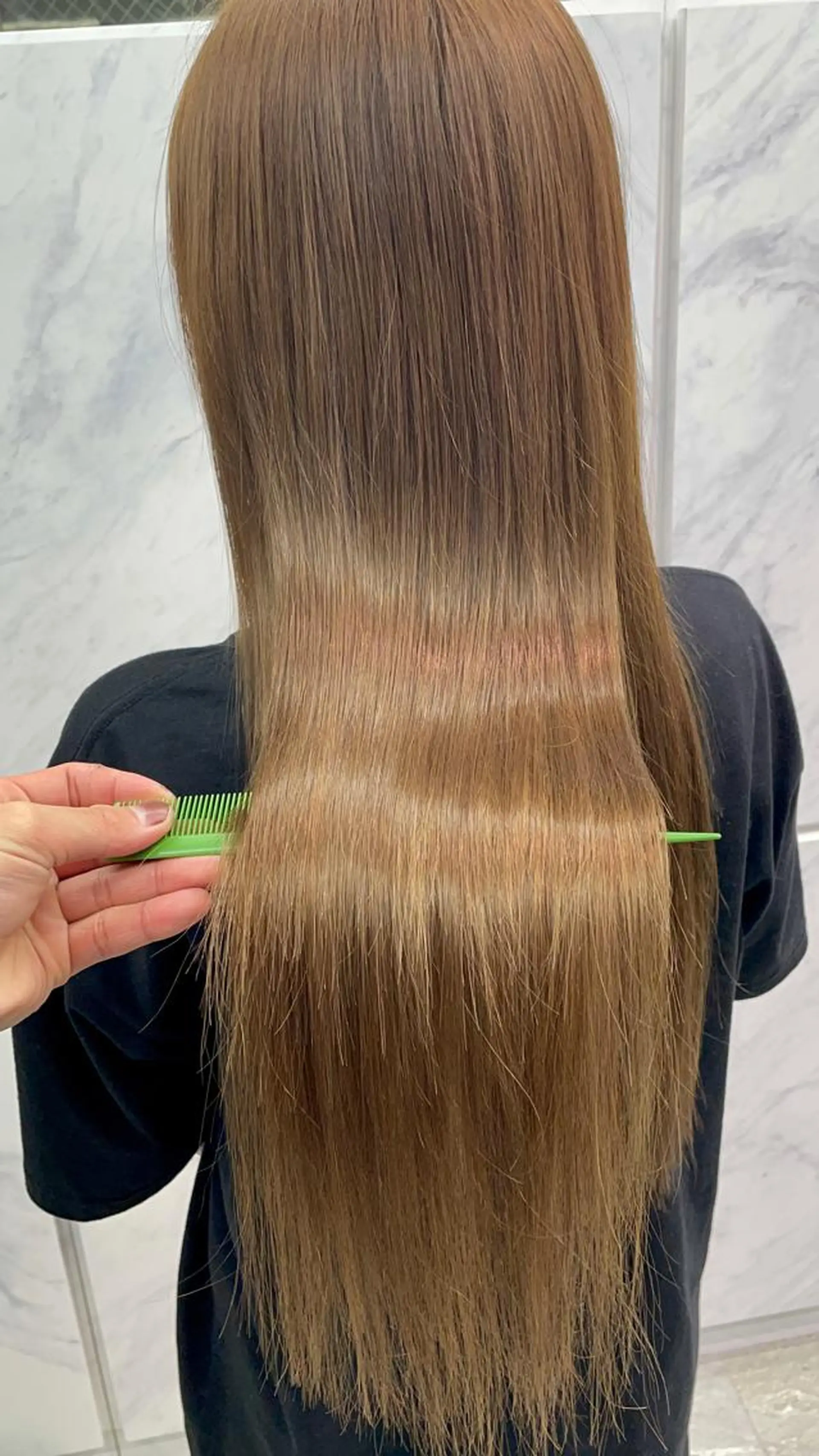 ロング カラー 縮毛矯正 トリートメント カット トリートメント 🌈プルエクステ& ハイトーン🌈関飛鳥のヘアスタイル