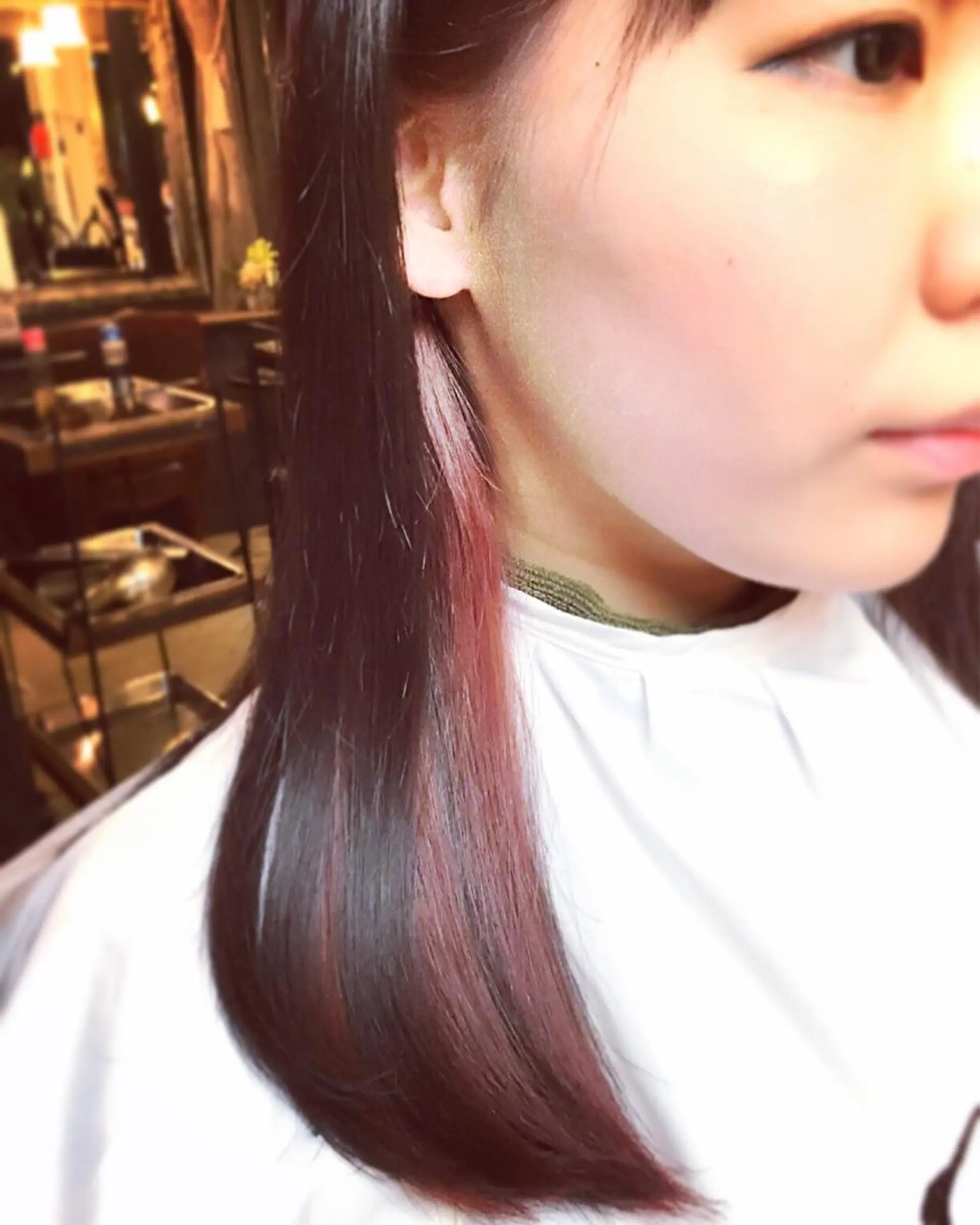 セミロング カラー インナーカラー ピンクカラー Euphoria 【ユーフォリア】のヘアスタイル