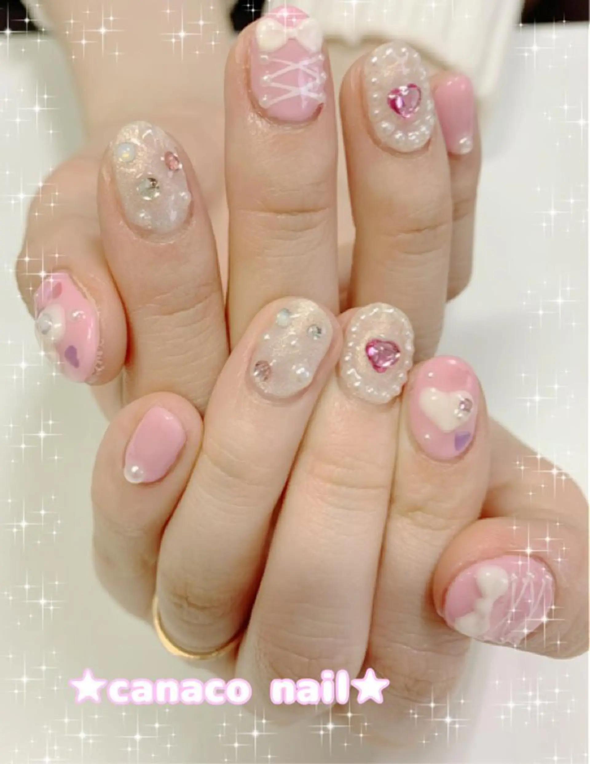 ネイル アートネイル ジェルネイル パラジェル ストーンネイル ベテランネイル cnc  nailのネイルデザイン