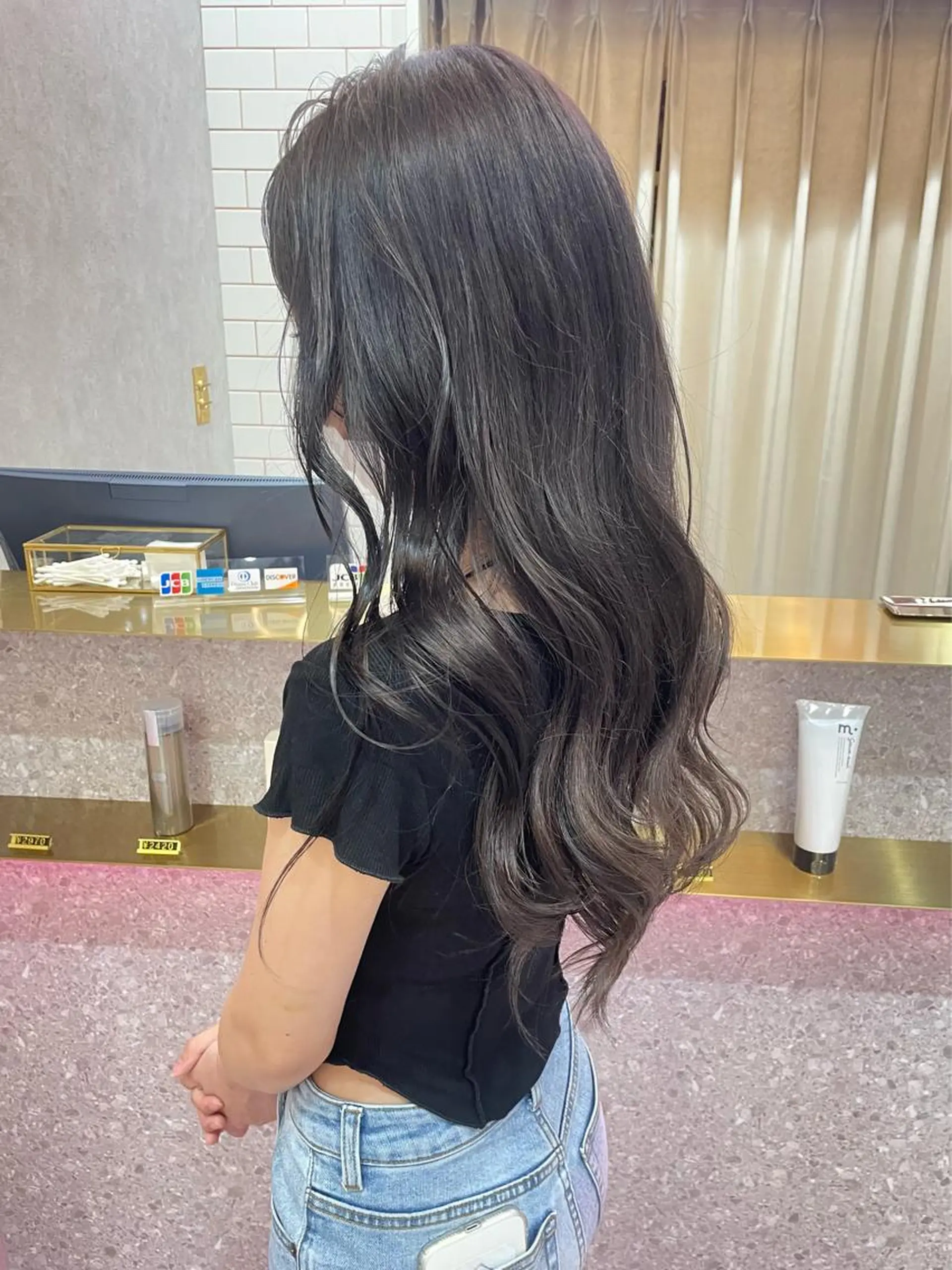 ロング rina／ベージュ ワンホン/韓国ヘアのヘアスタイル