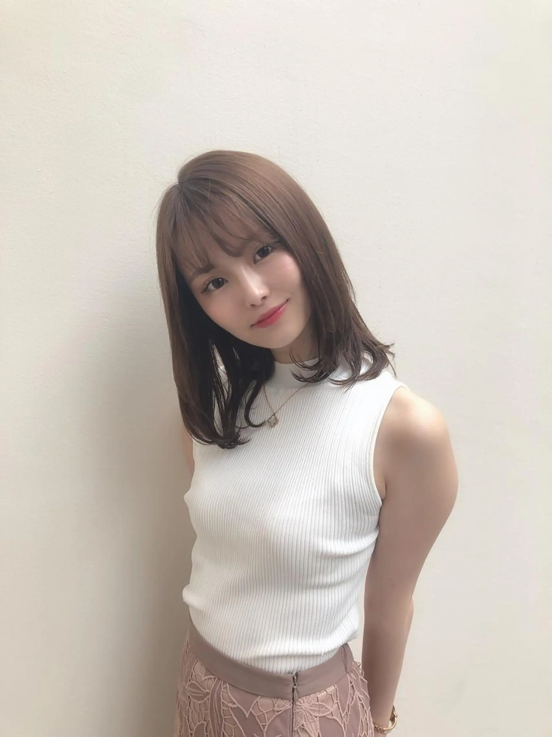 ミディアム カラー パーマ ヘアアレンジ 美髪矯正 Rioのヘアスタイル