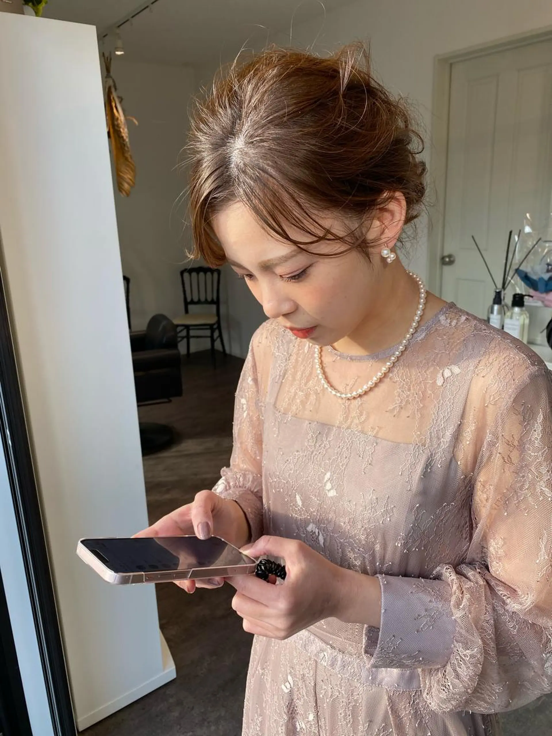 セミロング ヘアアレンジ ヘアセット 成松 勇治のヘアスタイル