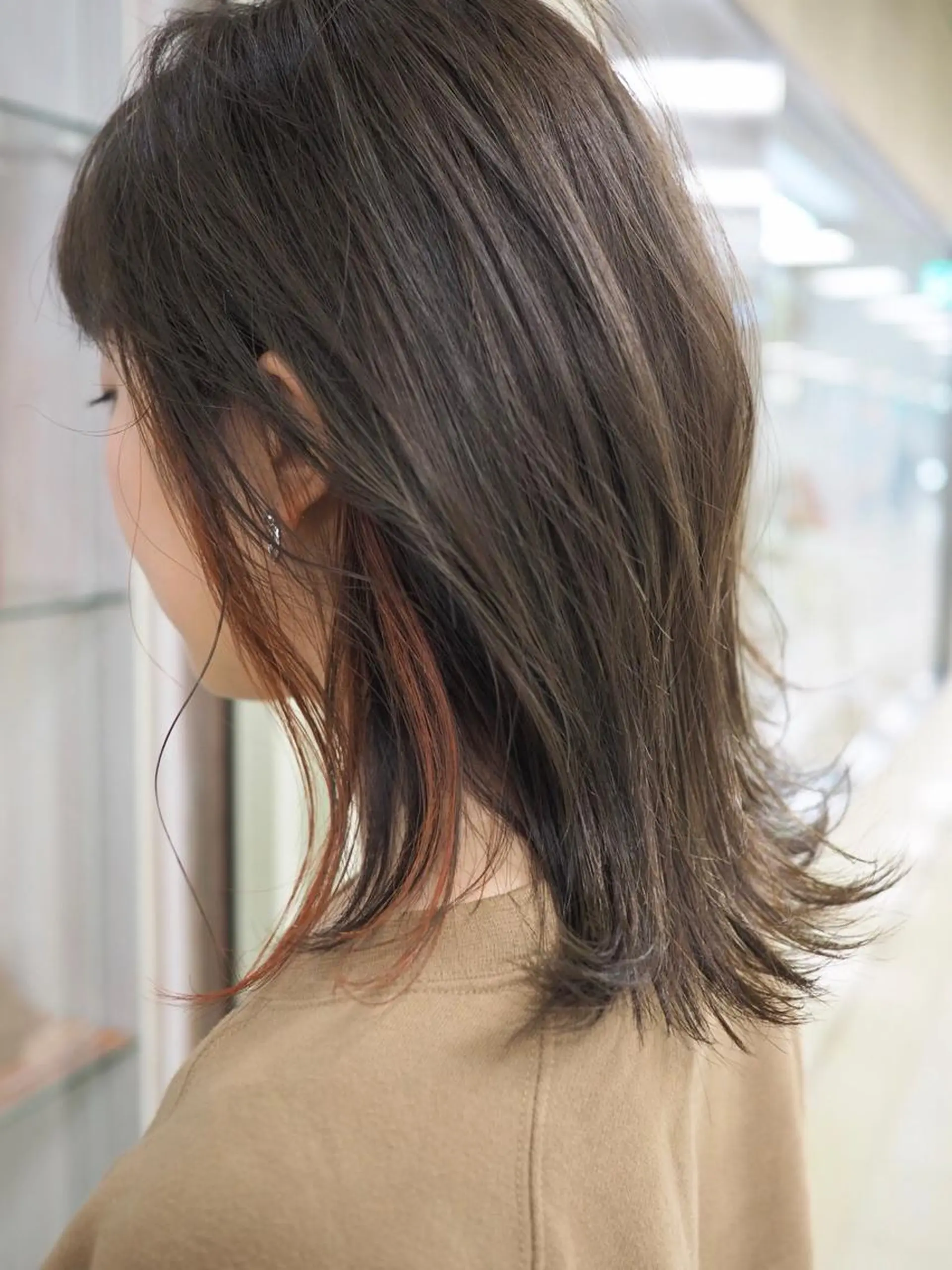 ミディアム カラー カット ヘアカラー トリートメント 菅村 勇亮のヘアスタイル