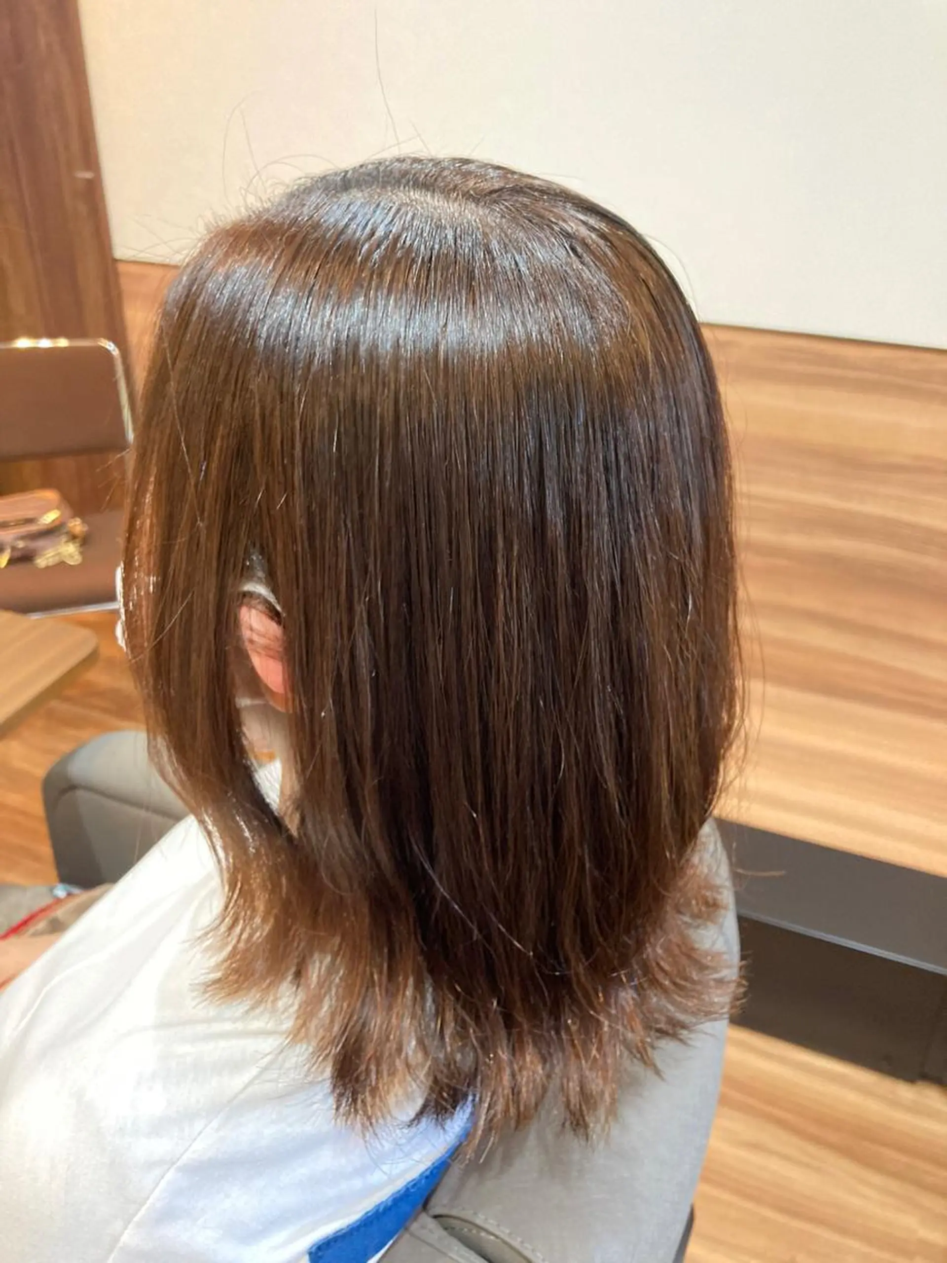 ミディアム カラー 髪質改善 縮毛矯正 トリートメント Annon プライベートサロンのヘアスタイル