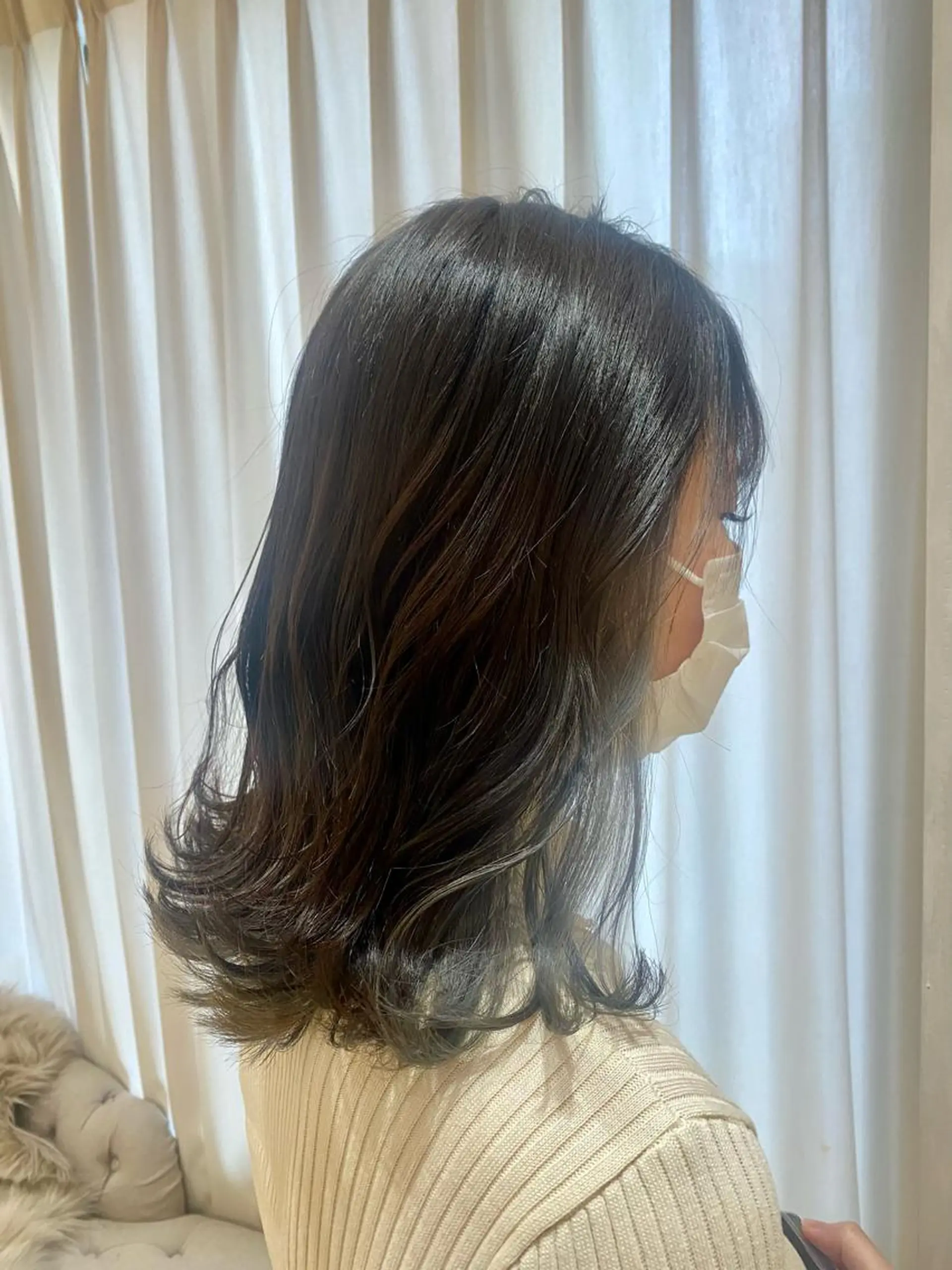 ミディアム ヘアカラー 原 朱莉のヘアスタイル
