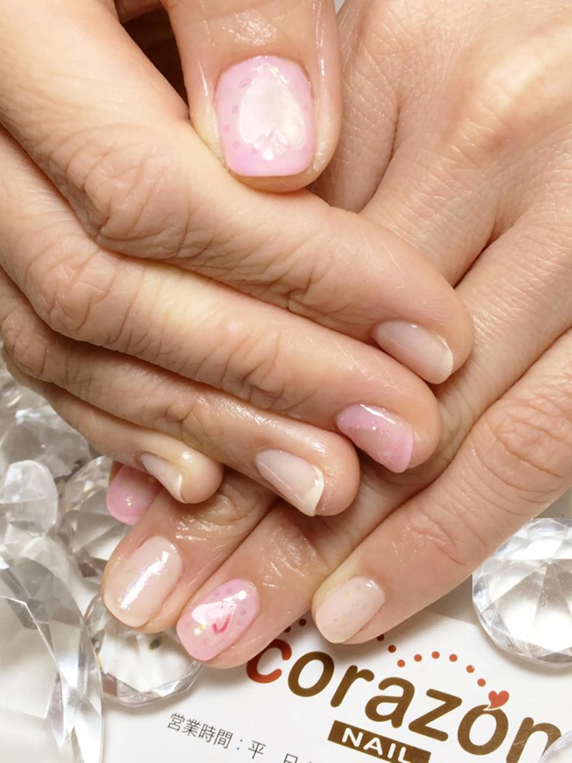 ネイル アートネイル ハート ピンク ネイリスト aicoのネイルデザイン