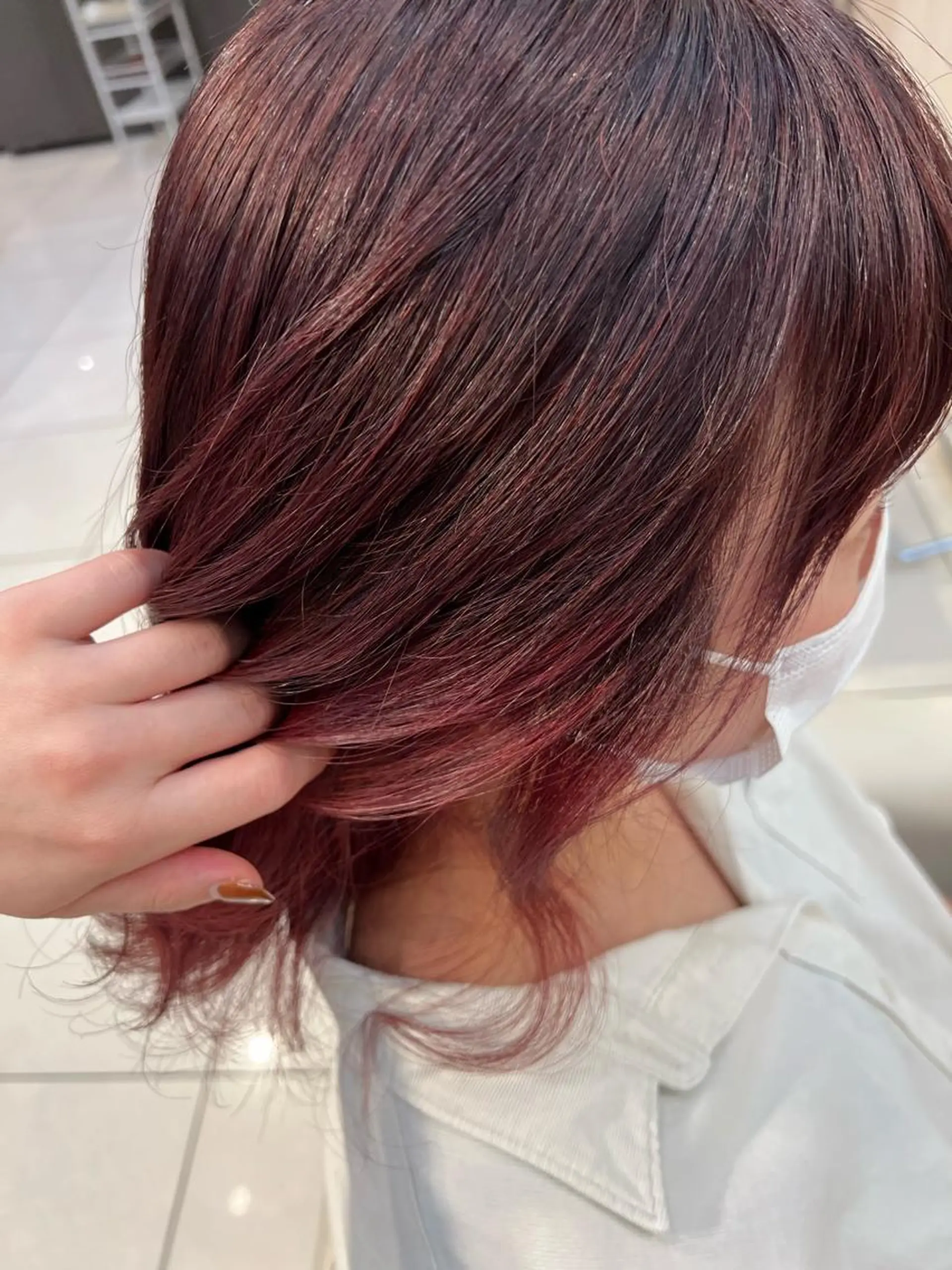 ミディアム カラー ブラウンカラー ピンクカラー ピンクブラウン 杉山 舞のマツエク・マツパデザイン