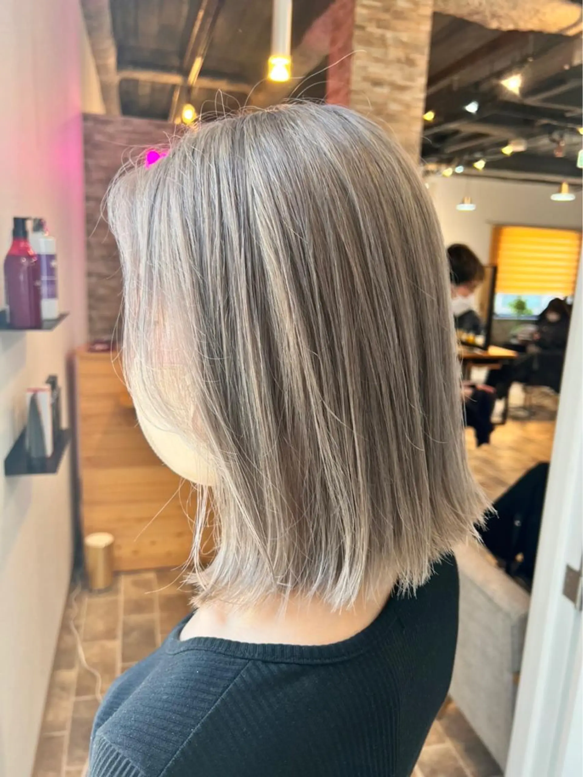 ミディアム カラー ヘアカラー&縮毛矯正 STAR☆RIVERのヘアスタイル