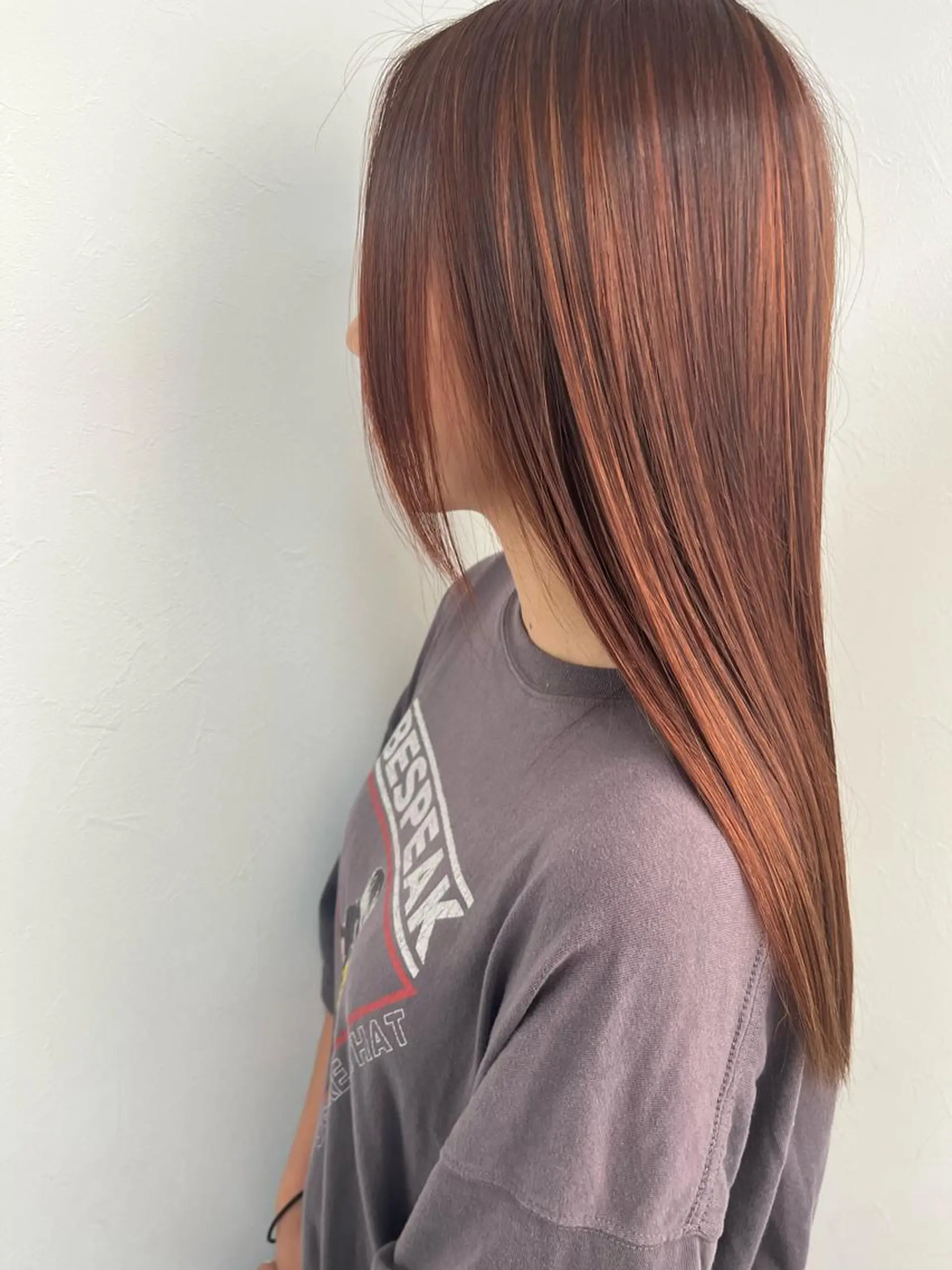 ロング カラー ブラウンカラー オレンジ オレンジブラウン NANOHA エクステ・ヘアセットのヘアスタイル