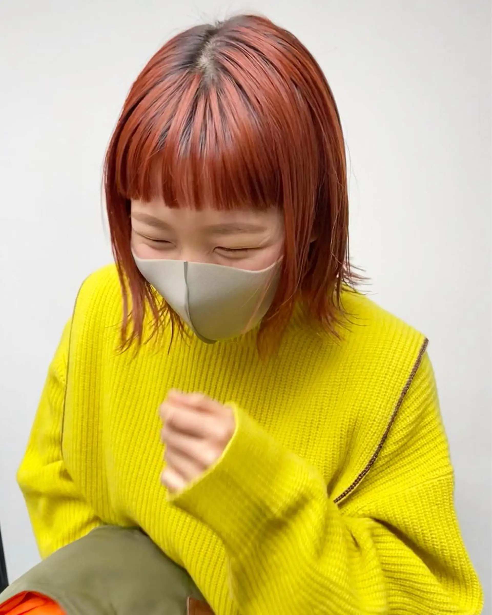 ショート カラー オレンジ オン眉 tonari 梅田、中崎町のヘアスタイル