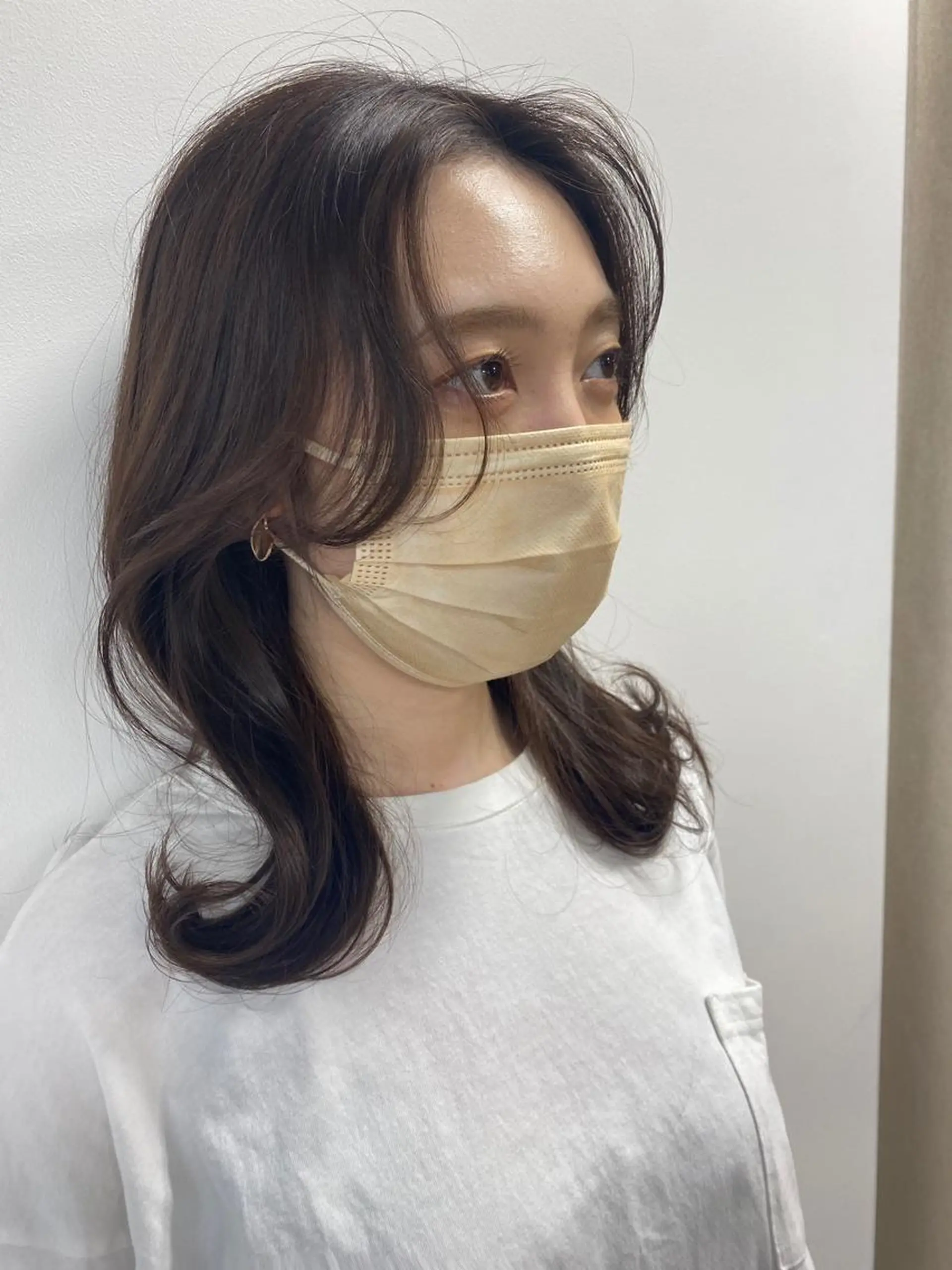 セミロング カラー 透明感カラー くびれヘア 和歌山韓国ヘア🌙 MOEのヘアスタイル