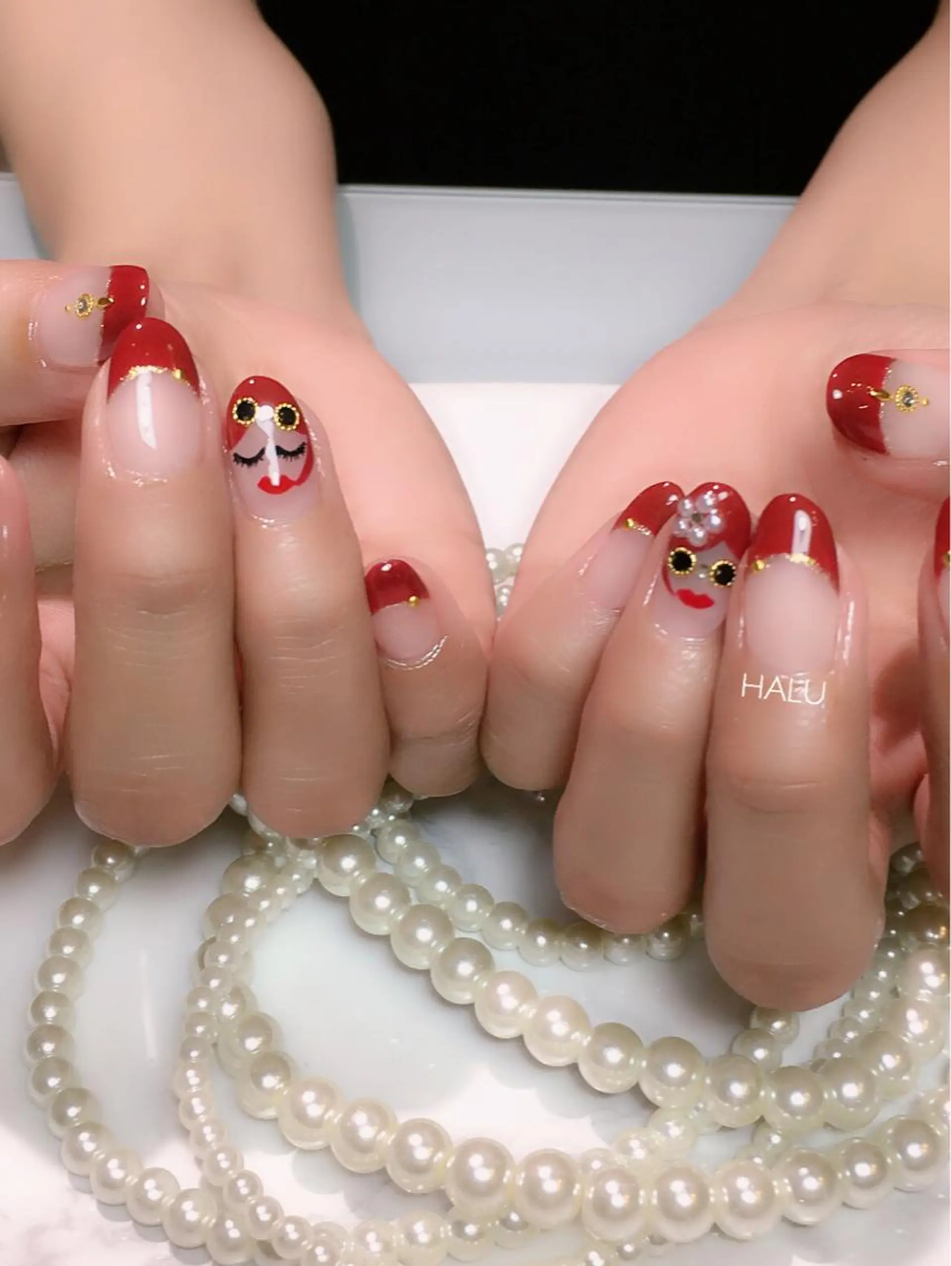 ネイル ボルドー フレンチネイル HALU ハルのネイルデザイン