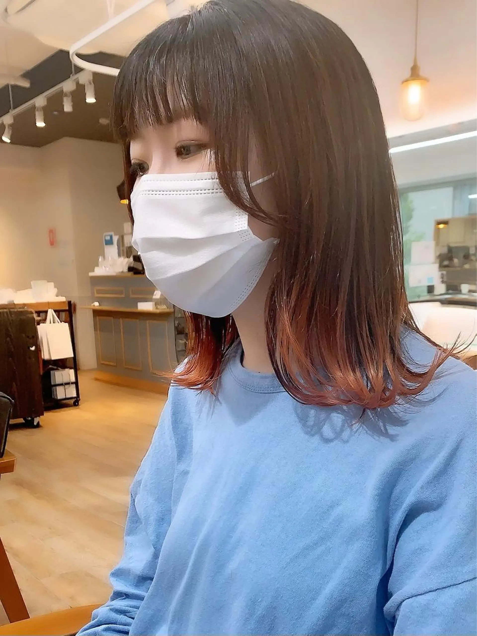 セミロング カラー パーマ ヘアアレンジ キッズ ネイル マツエク・マツパ レイヤーカット 🌿透け感カラーのヘアスタイル