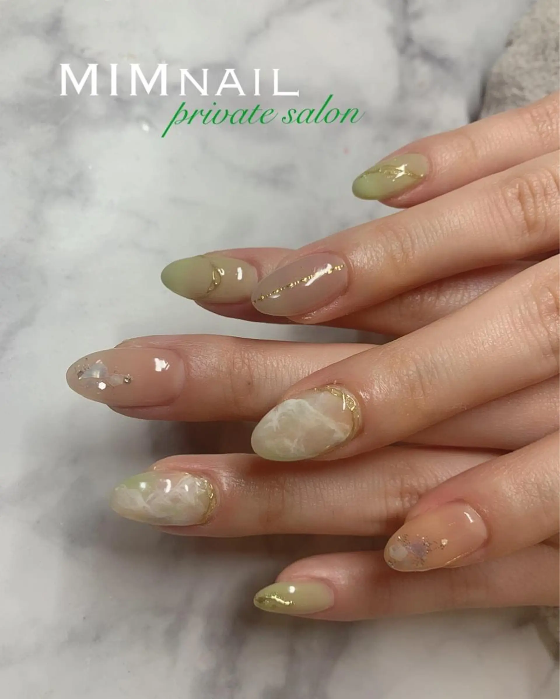 ネイル 大理石ネイル(マーブル) ニュアンスネイル ハンドネイル *･*MIMnail 1号店･*:･*のネイルデザイン