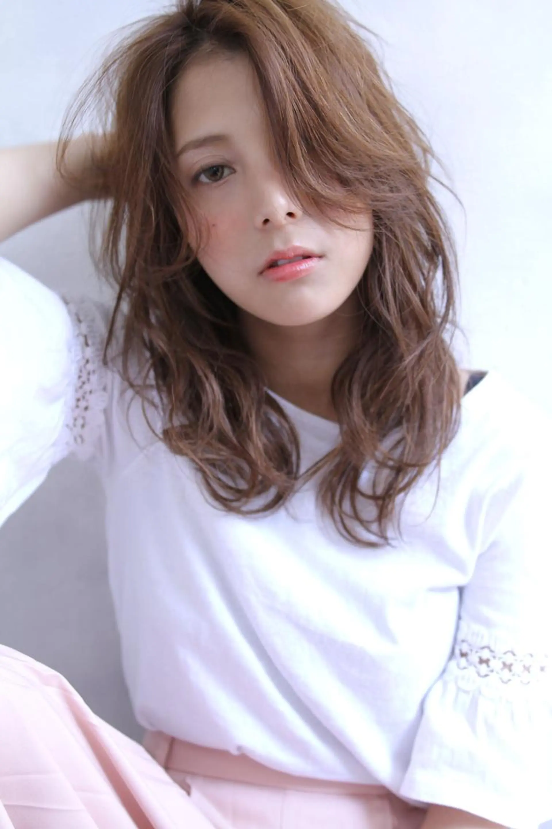 セミロング カラー 韓国メンズヘア　ミル クティボブ　足立佳代のヘアスタイル