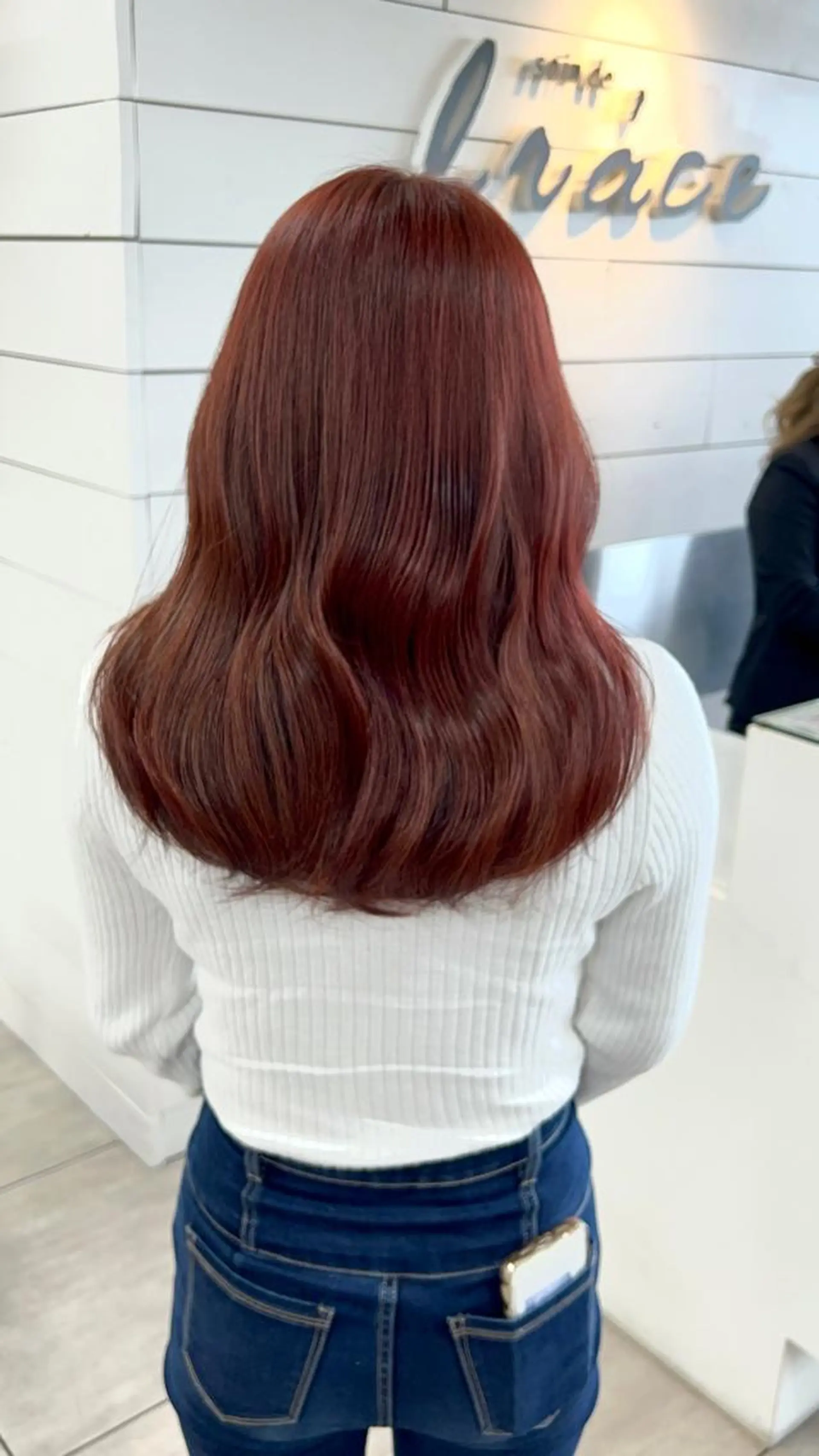 セミロング カラー ヘアアレンジ ブリーチ ブリーチなしカラー ピンクカラー インナー×縮毛矯正 ピンクカラー澤井里菜のヘアスタイル