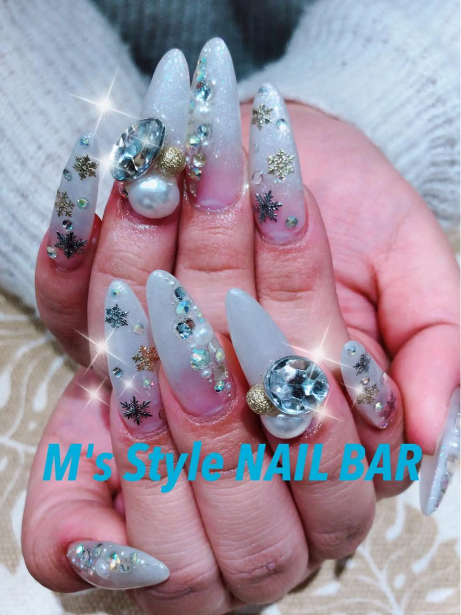 ネイル ホワイト ハンドネイル M's Style NAIL BARのネイルデザイン