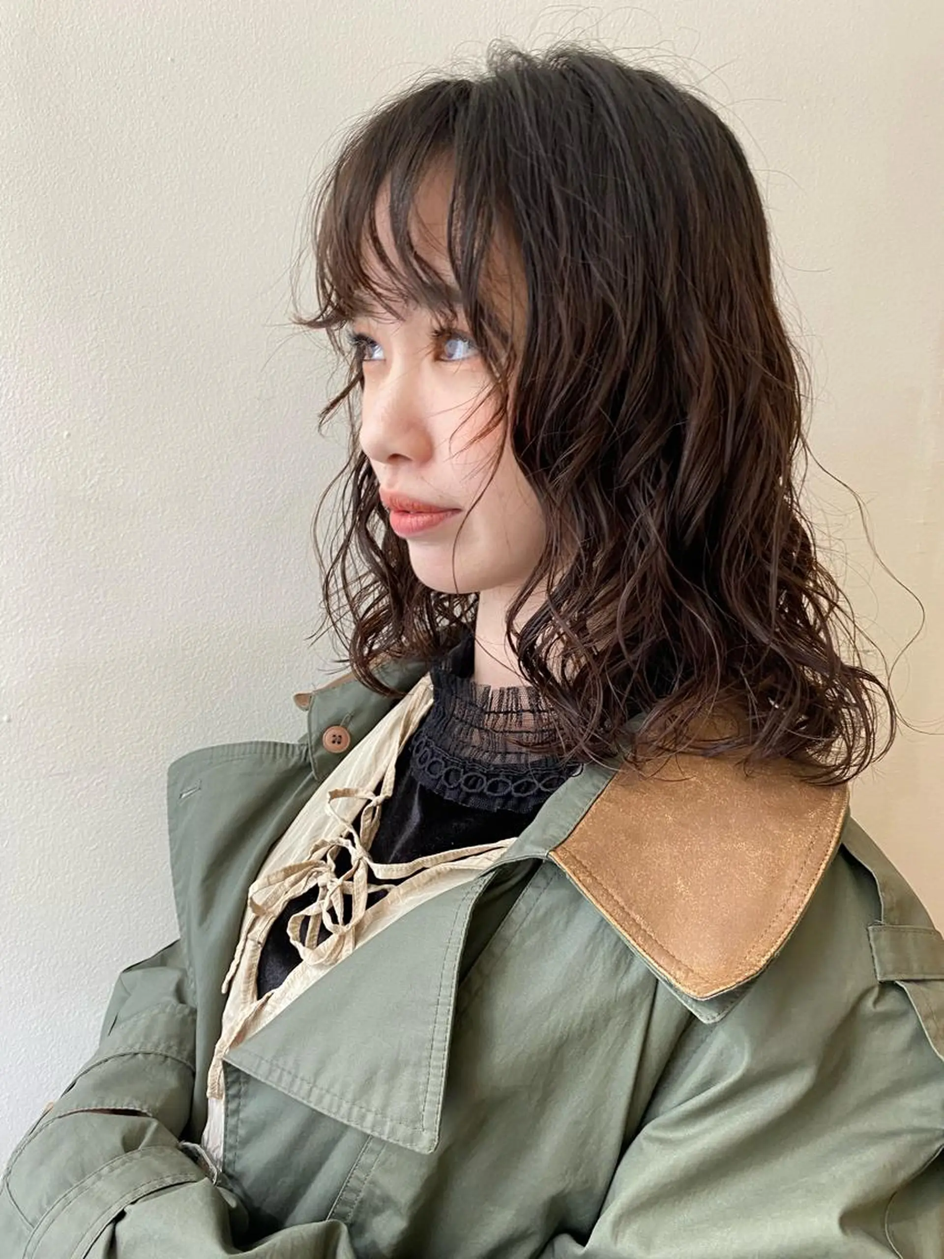 ミディアム パーマ ミディアムパーマ ニュアンスパーマ 🌸透明感艶 カラー🌸Yuukiのヘアスタイル