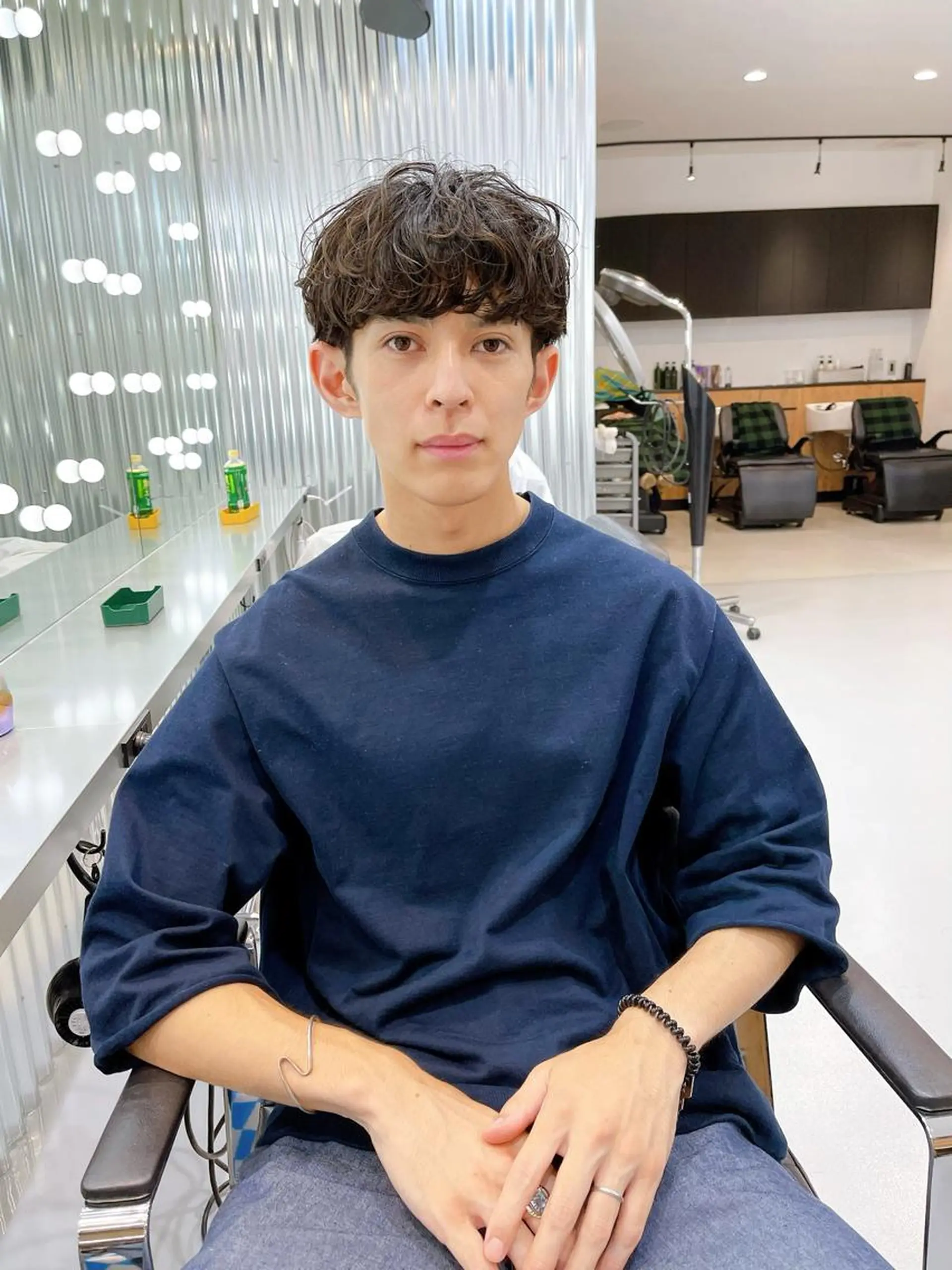 ショート パーマ メンズ マッシュ メンズパーマ カット ヘアカラー パーマ 縮毛矯正 トリートメント メンズパーマ タカキリョウのヘアスタイル