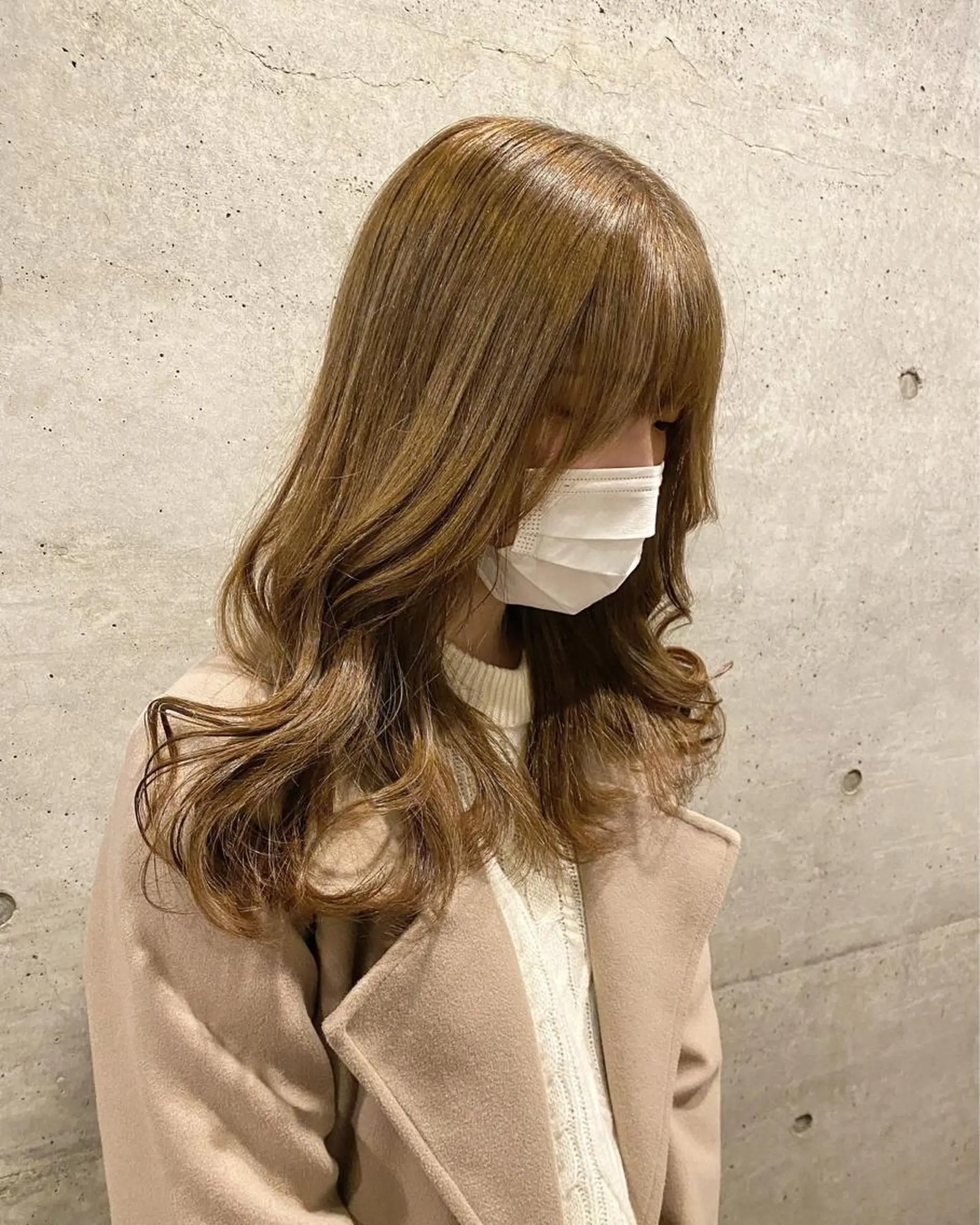 ロング カラー ベージュカラー ブリーチ ミルクティーベージュ 後藤紗英/髪質改善 /オリーブベージュのヘアスタイル