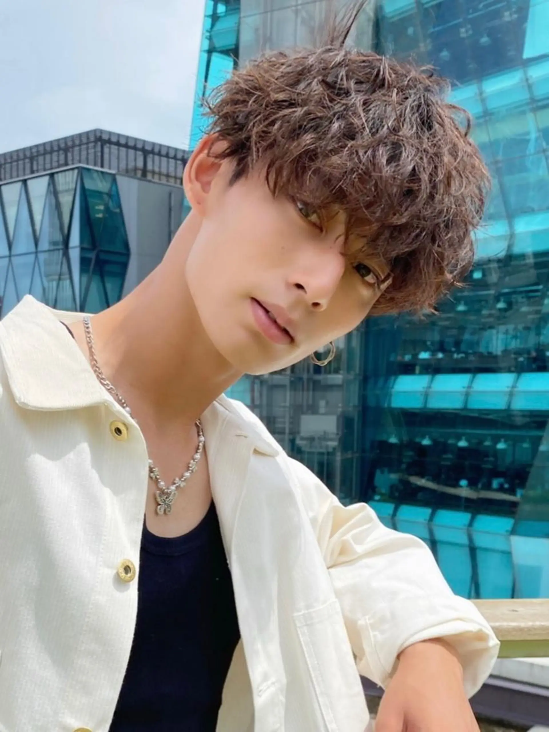 カラー パーマ メンズ 大人っぽ♡上品な暖色 ♡ブリーチなし♡のヘアスタイル