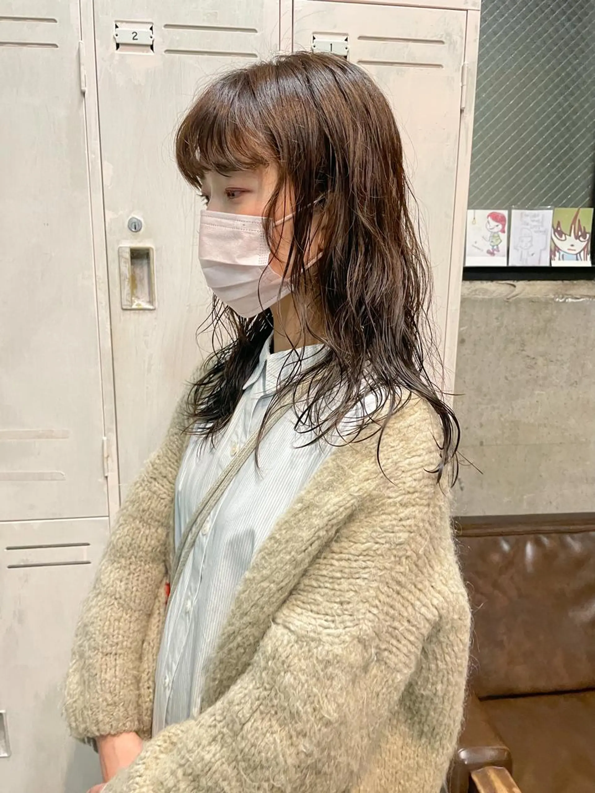 セミロング パーマ パーマ/レイヤー 岩山丈一郎のヘアスタイル