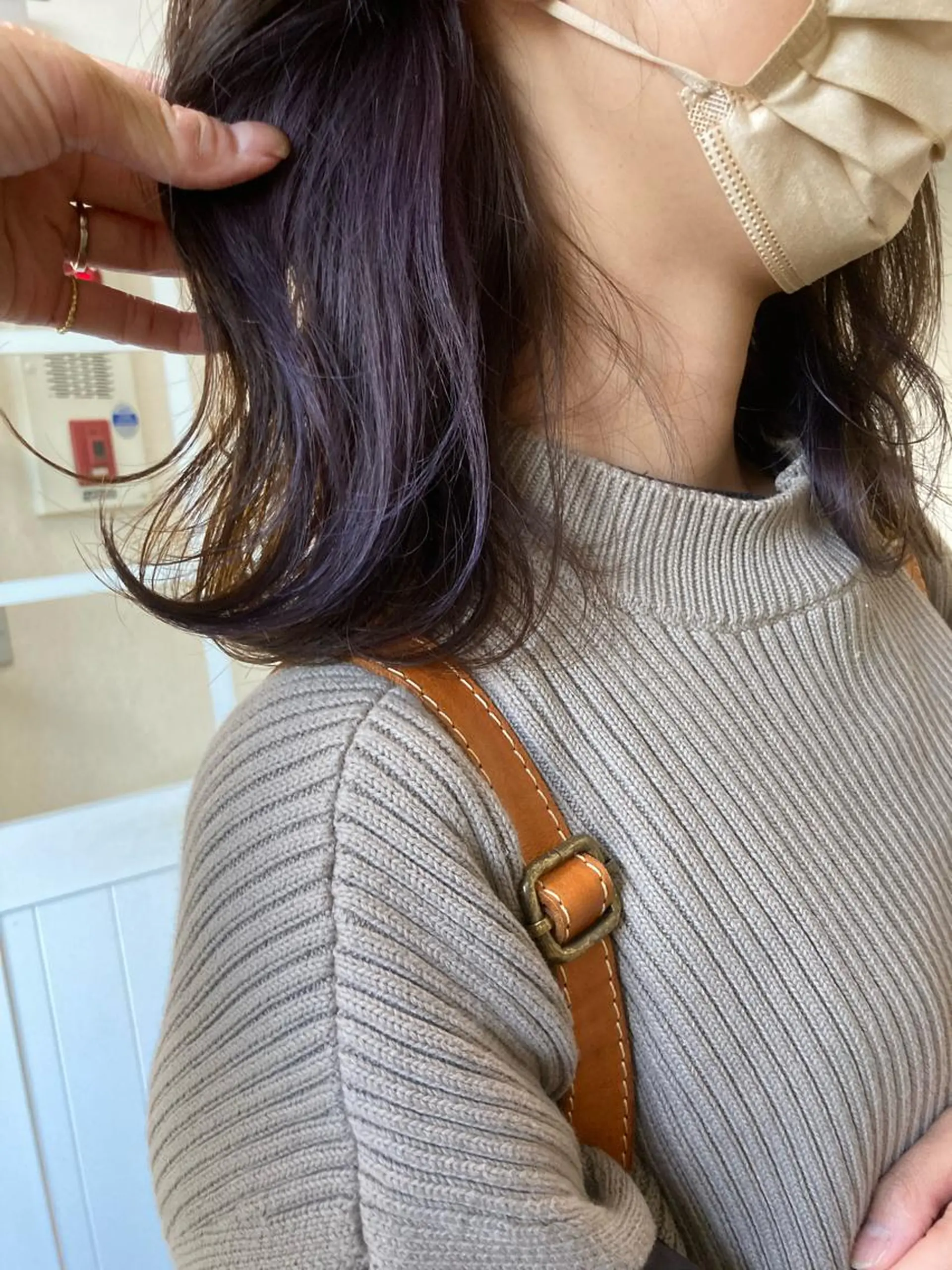 ミディアム カラー パープルカラー カット ヘアカラー 小木曽智美 /ボブ/ショートのヘアスタイル