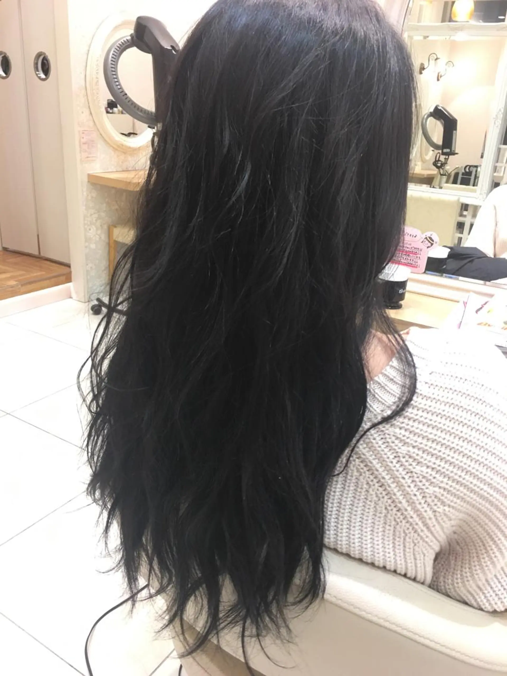 ロング カラー アッシュ ダークグレー ダークグレージュ グレージュ ネイビーカラー 小田原NO1 美容師 飯田飛翔のヘアスタイル