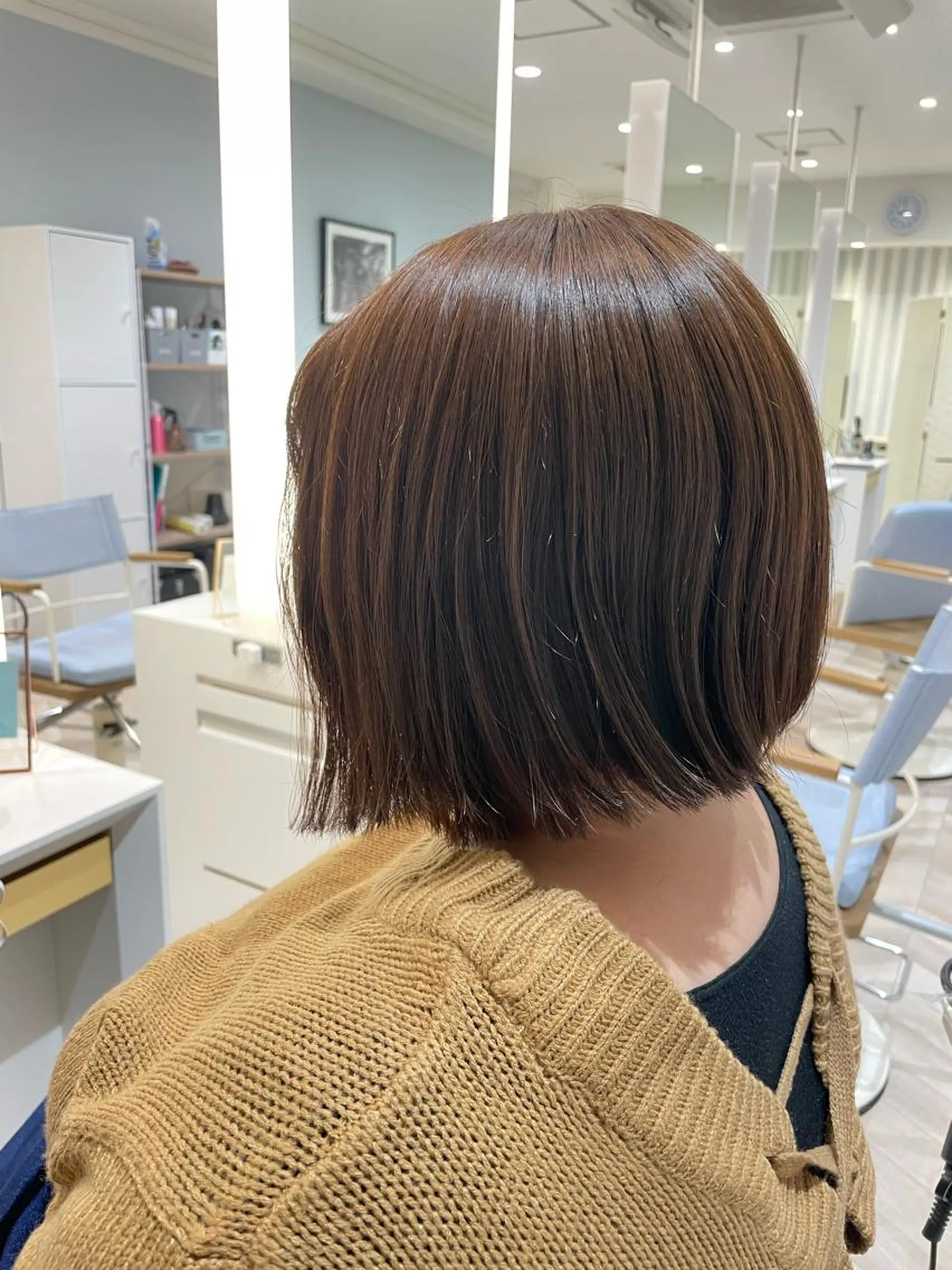 ショート カラー 切りっぱなしボブ ベージュカラー ボブ 💐レイヤー/透明感 カラー💐智口彩香のヘアスタイル