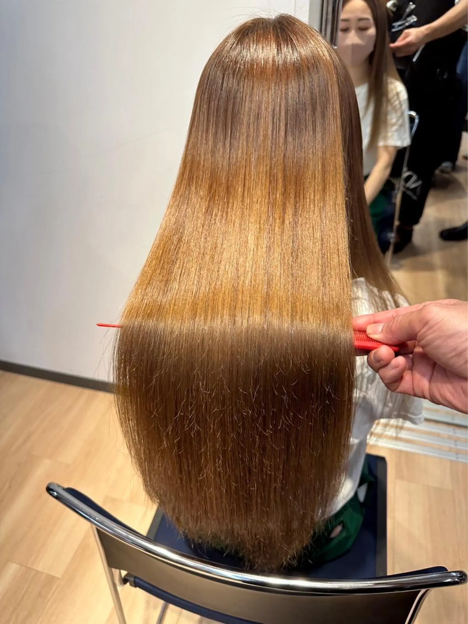 ロング カット 縮毛矯正 トリートメント earth甲府昭和店 東 允のヘアスタイル