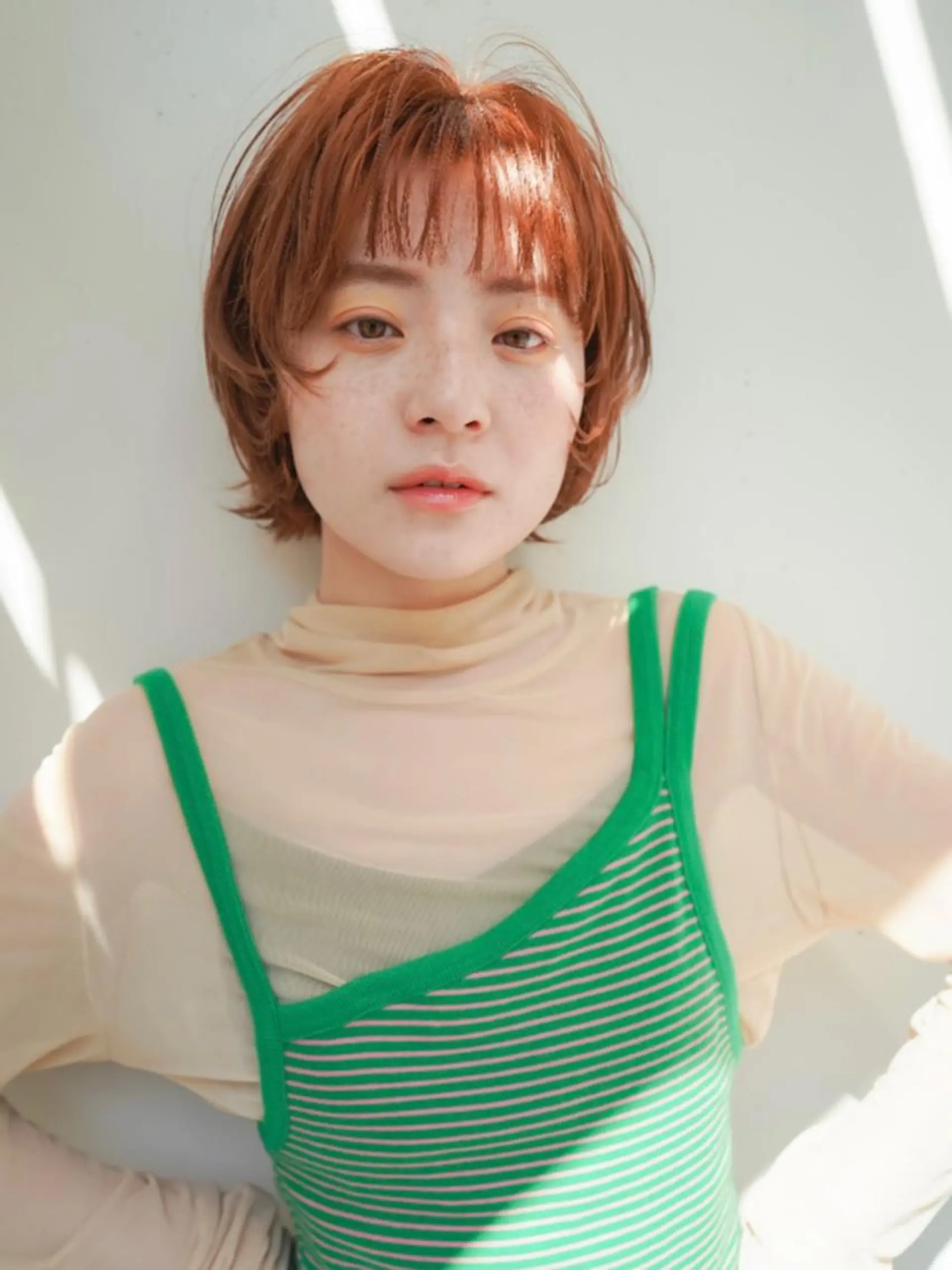 ミディアム カラー オレンジ 韓国風ヘア ウルフカット カット ヘアカラー トリートメント ヘアセット 💎韓国風レイヤー /ボブ💎Namiのヘアスタイル