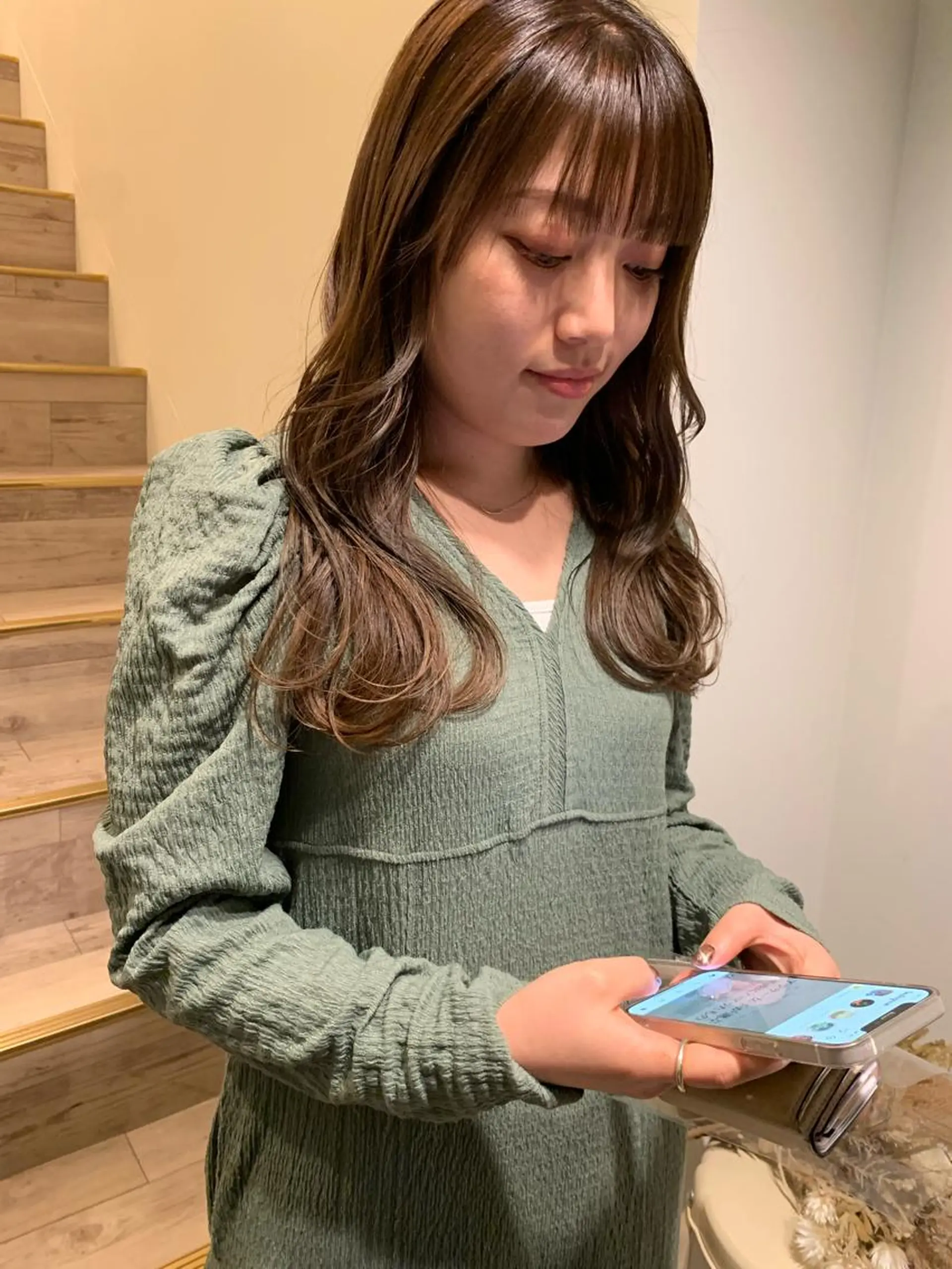 ロング カラー メンズ ベージュカラー ヘアカラー トリートメント 落合希 Olivebeigeのヘアスタイル