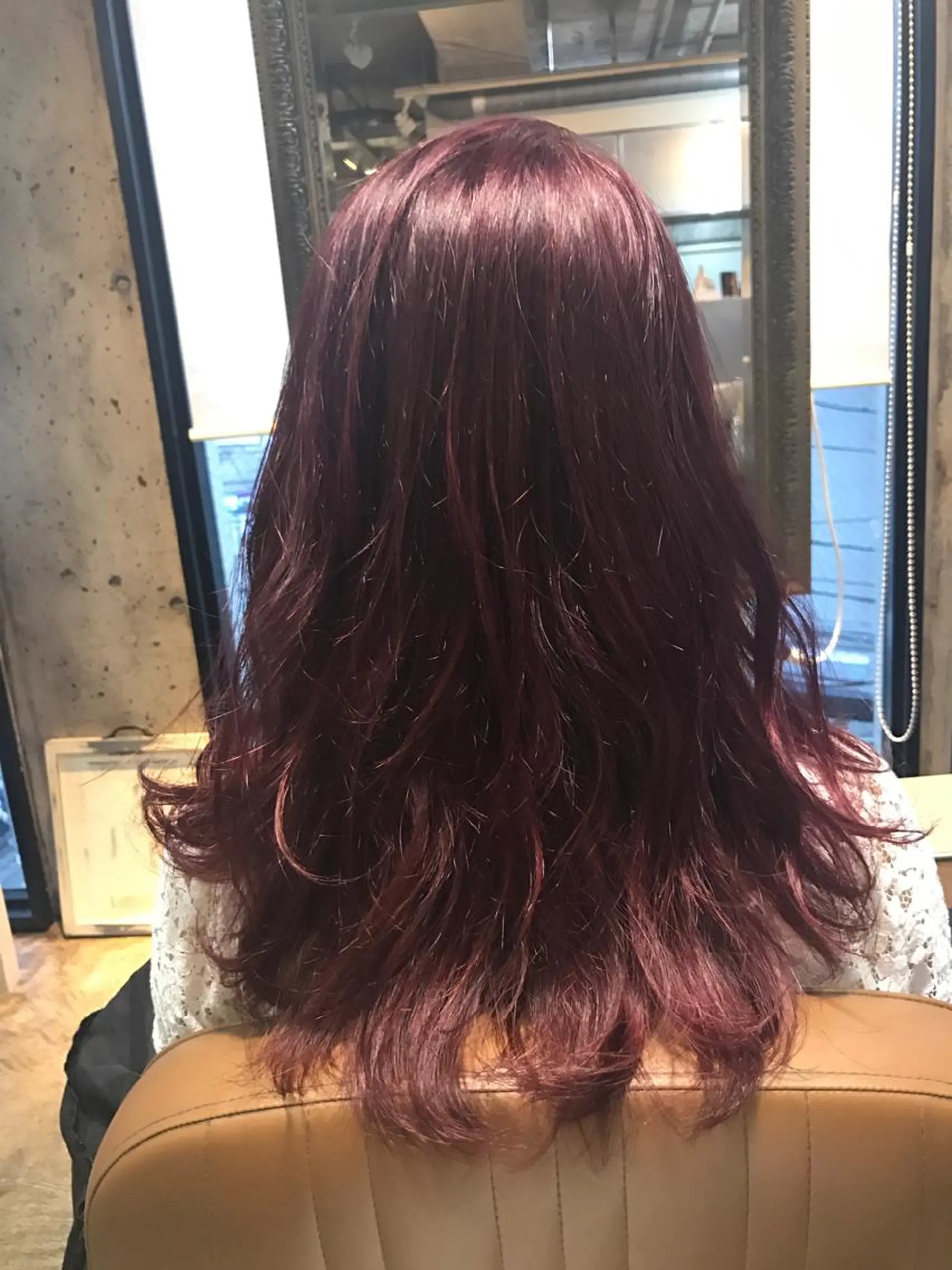 セミロング カラー パーマ ヘアアレンジ メンズ キッズ ネイル マツエク・マツパ ダブルカラー レッドカラー 赤色 サロンドミルク 原宿のヘアスタイル