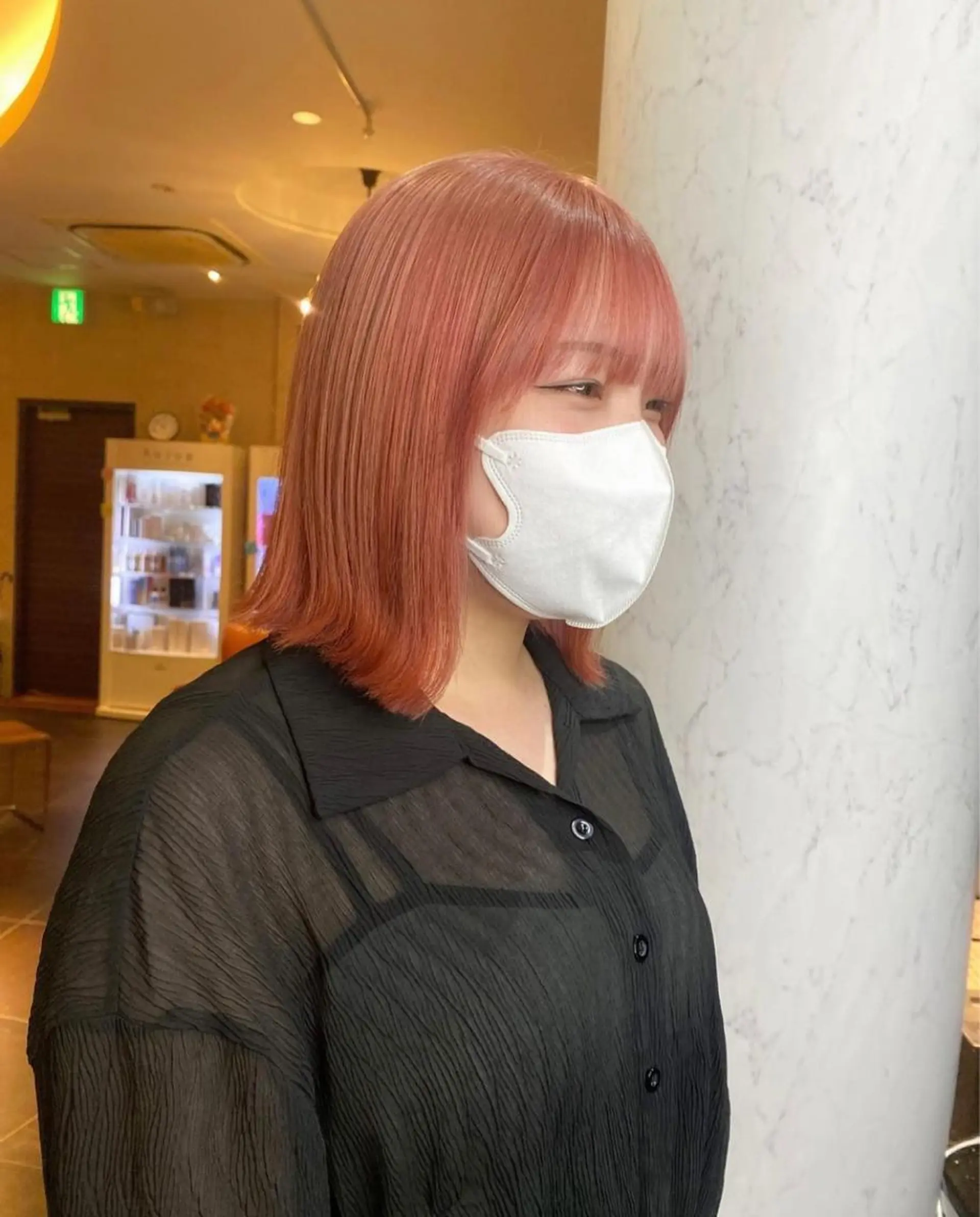 ミディアム カラー ピンクカラー ヘアカラー トリートメント 🌱ブリーチ・透明感 カラー/mapi🦭のヘアスタイル