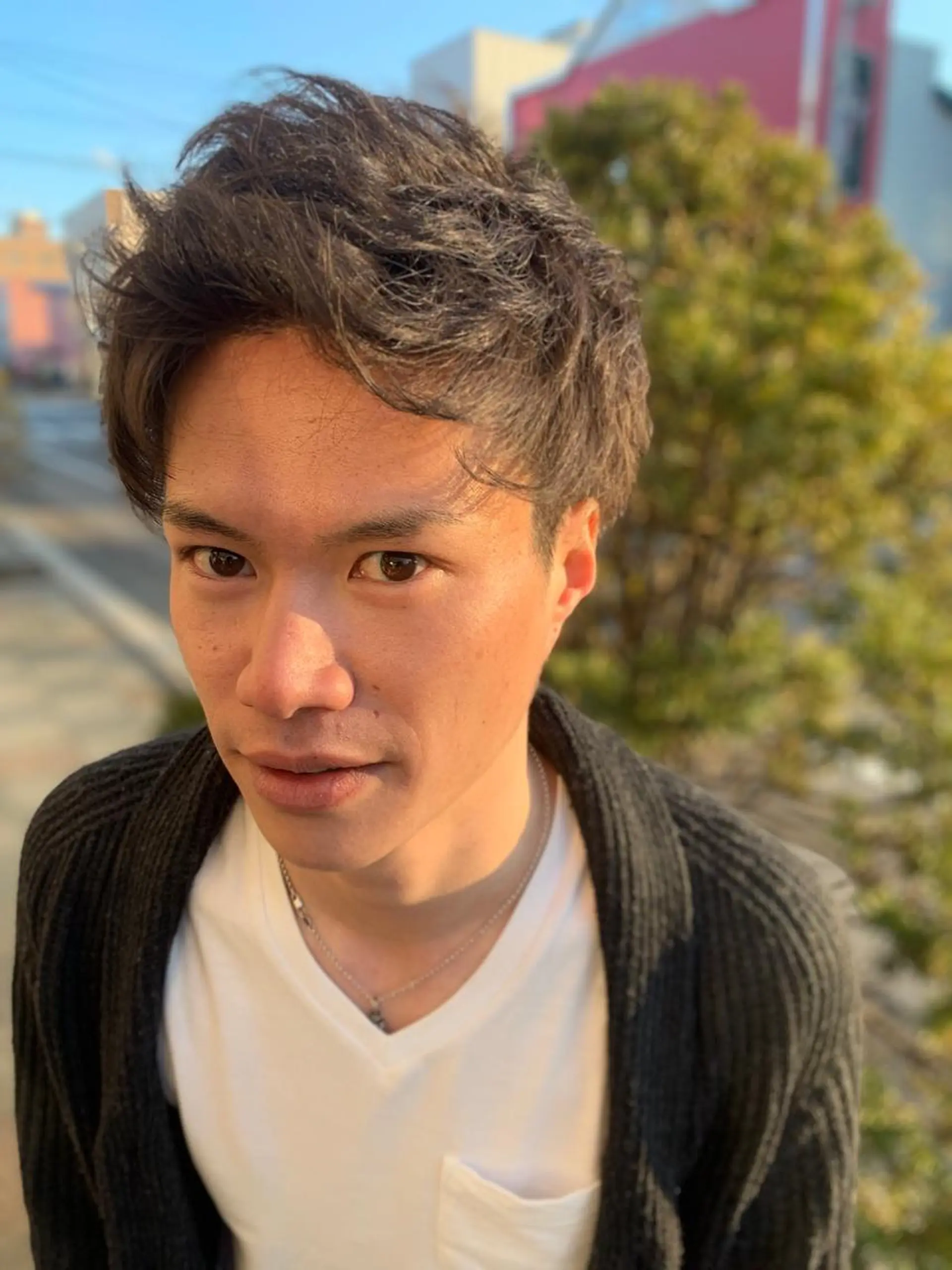 ショート アッシュ アッシュグレー カット ヘアカラー トリートメント 天羽 宏一のヘアスタイル