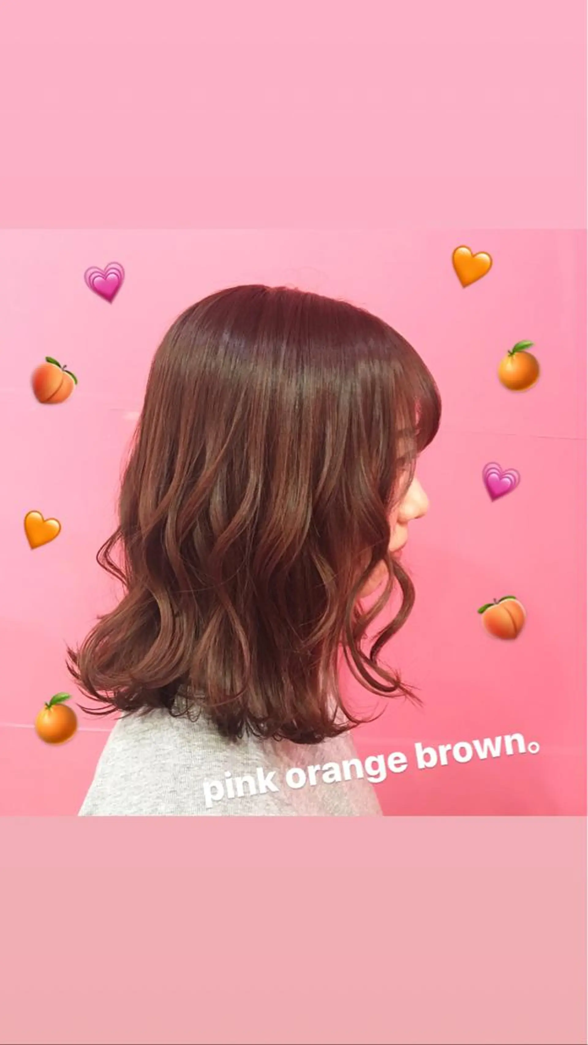 ミディアム カラー ブラウンカラー オレンジ オレンジピンク ピンクカラー ピンクブラウン LiNA🌿藤原 茉莉花のマツエク・マツパデザイン