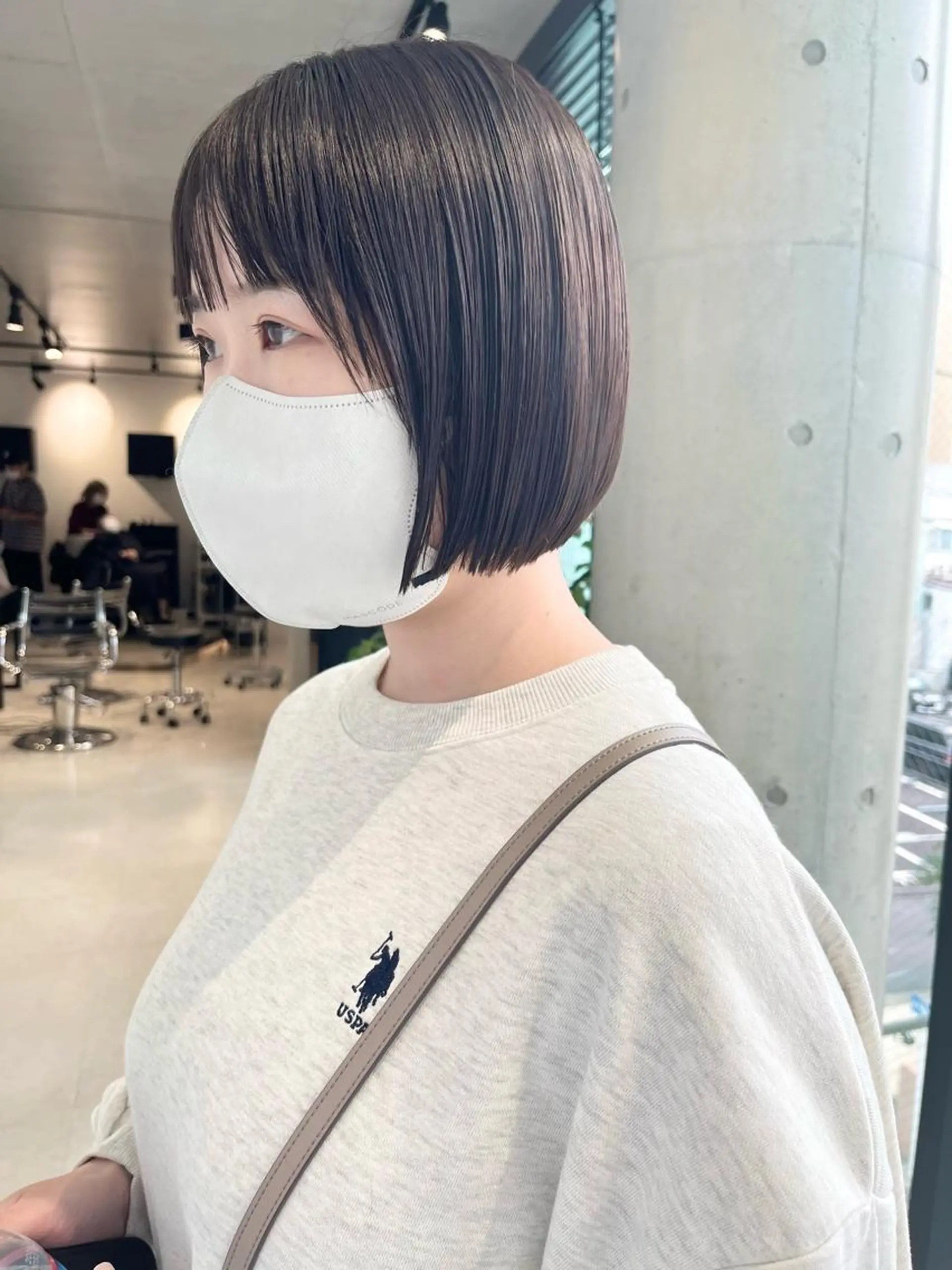 ショート カラー パーマ カット ヘアカラー トリートメント ヘッドスパ 透明感/オリーブ/ グレージュ/YUKAのヘアスタイル