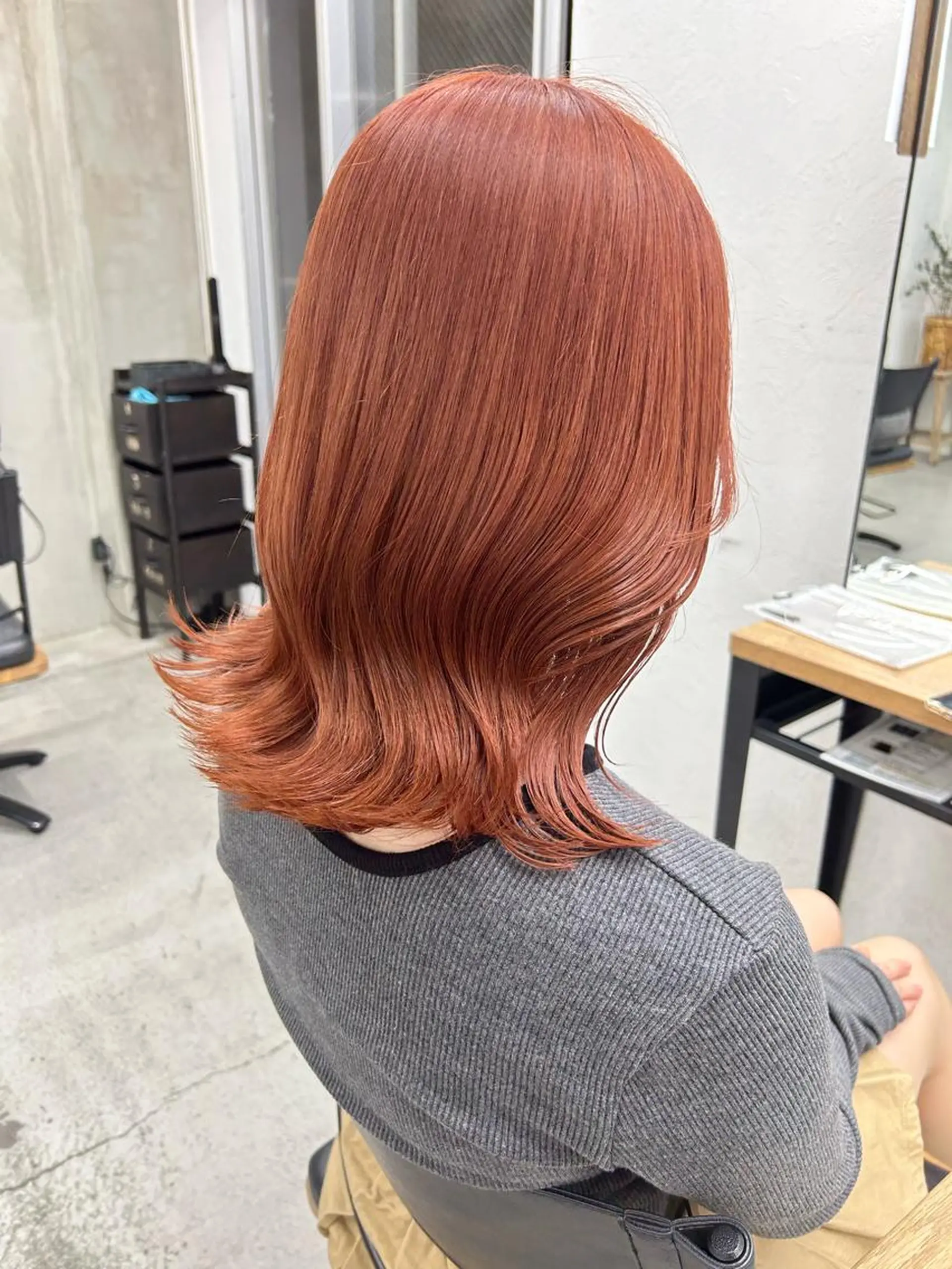 ミディアム カラー ブラウンカラー オレンジ オレンジブラウン カット ヘアカラー トリートメント 🧸艶々韓国ヘア 🧁mizunaのヘアスタイル