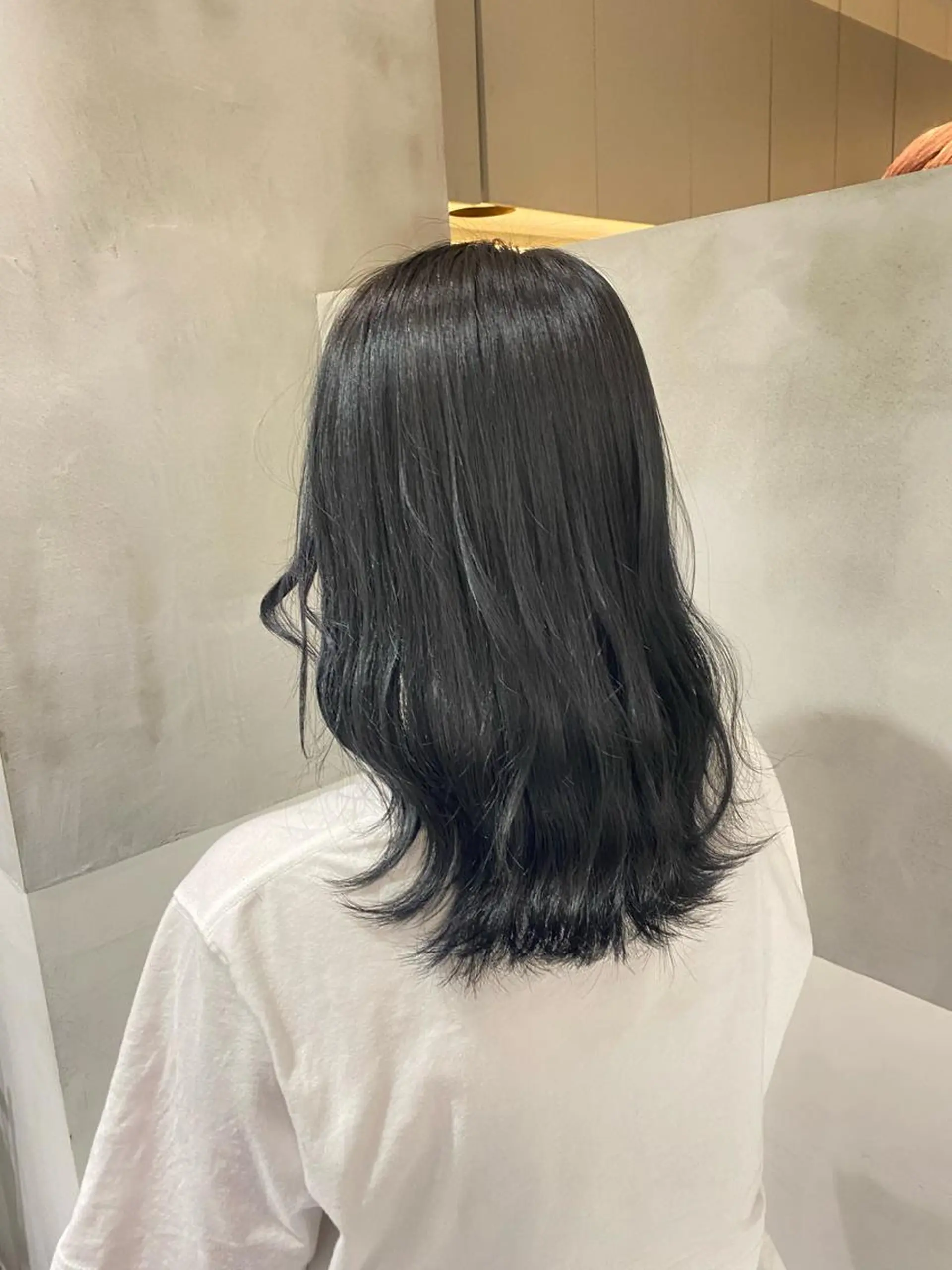 セミロング カラー ブルーカラー ブルーグレー カット ヘアカラー トリートメント ヘアセット ナチュラル/韓国💎 haruka 💎のヘアスタイル