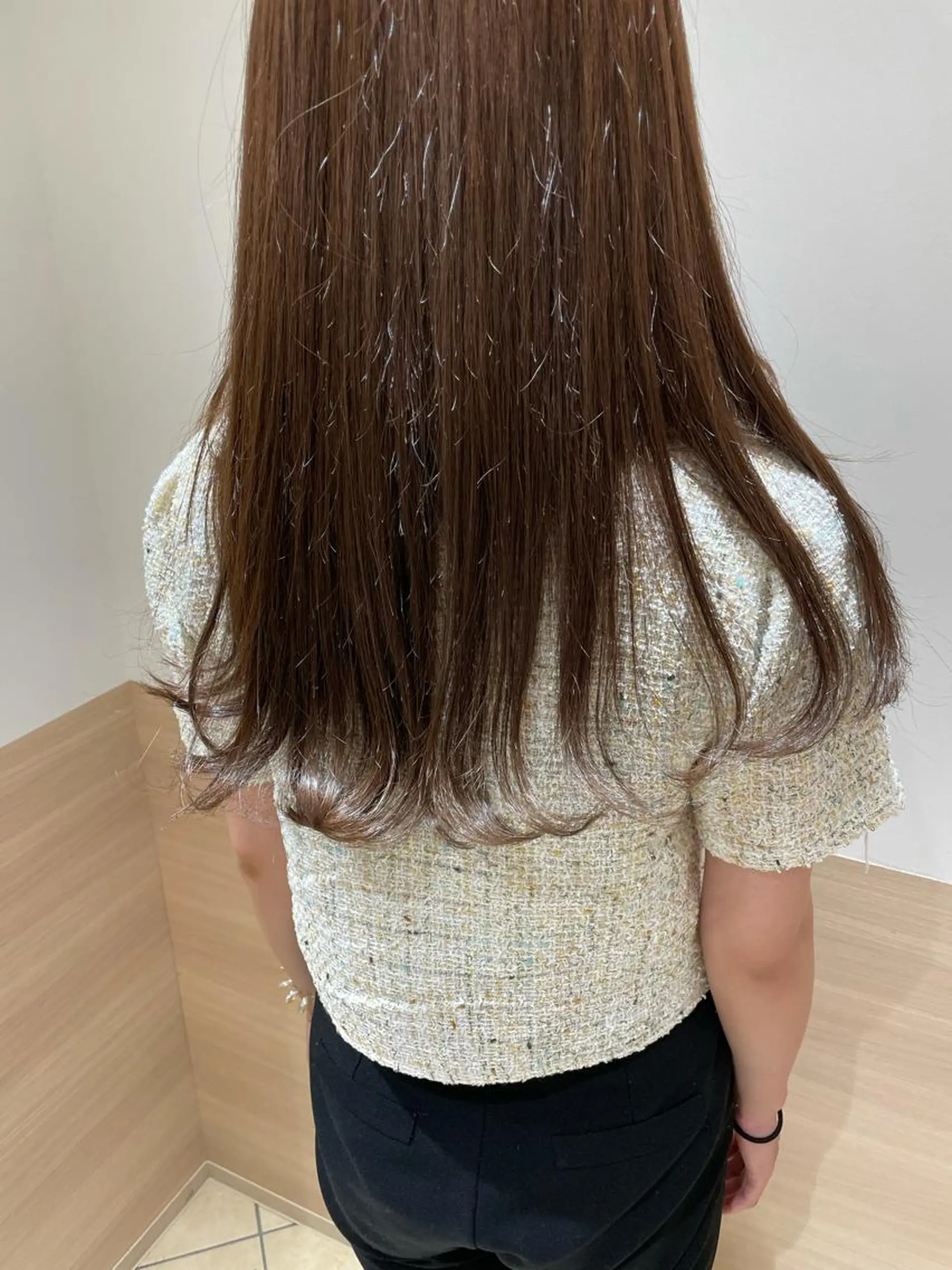 ロング ケアカラー ピンクブラウン ロング カット ヘアカラー GO TODAY SHAiRE SALON所属・天野 瑠真のヘアスタイル