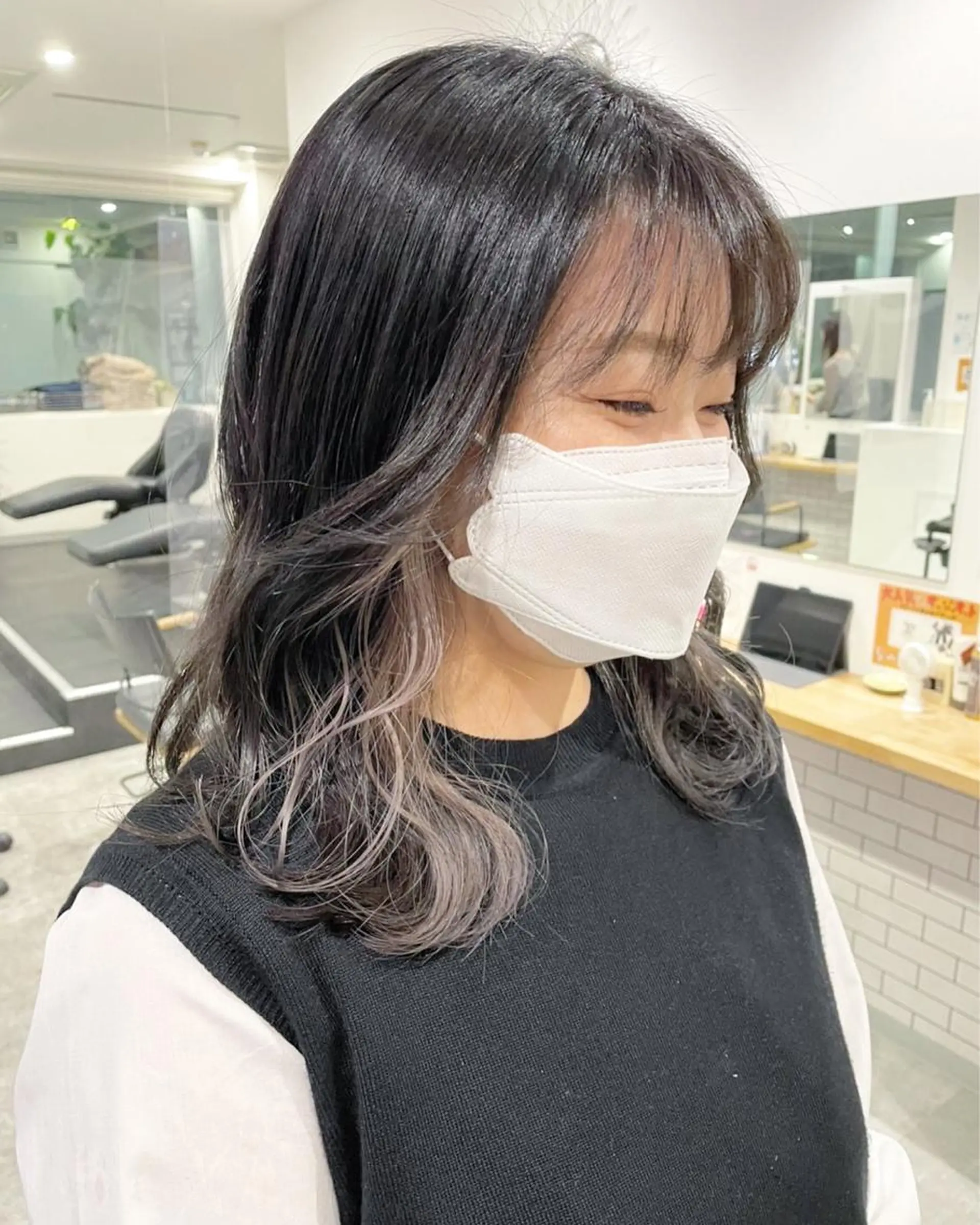 ミディアム カラー JIL BLAN 京都所属・RU RIのヘアスタイル