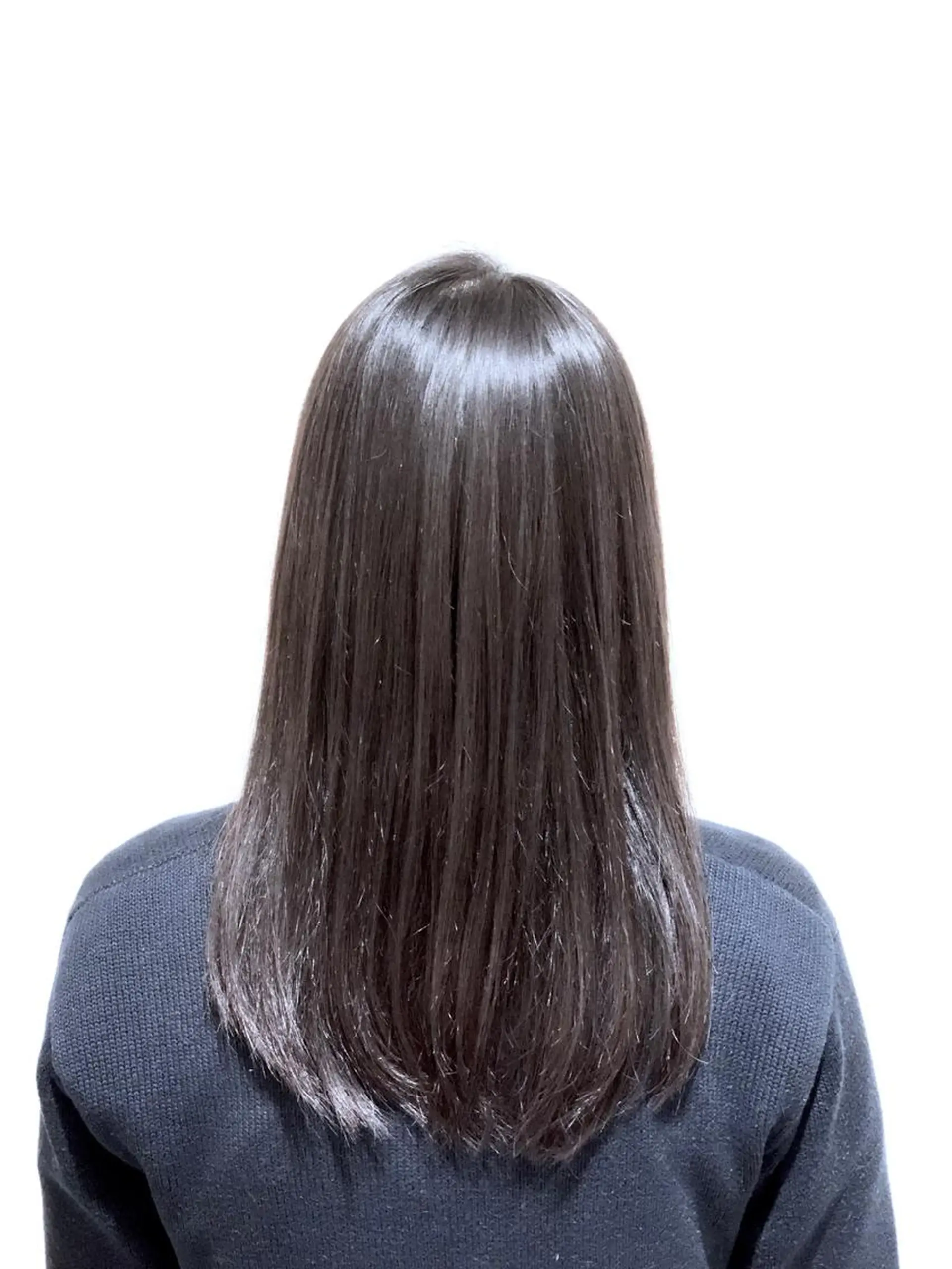 セミロング カラー パーマ ヘアアレンジ セミロングパーマ バレイヤージュ 黒髪 ブルーカラー ブルージュ 【ツヤ髪美容師】 ツダケイスケのヘアスタイル