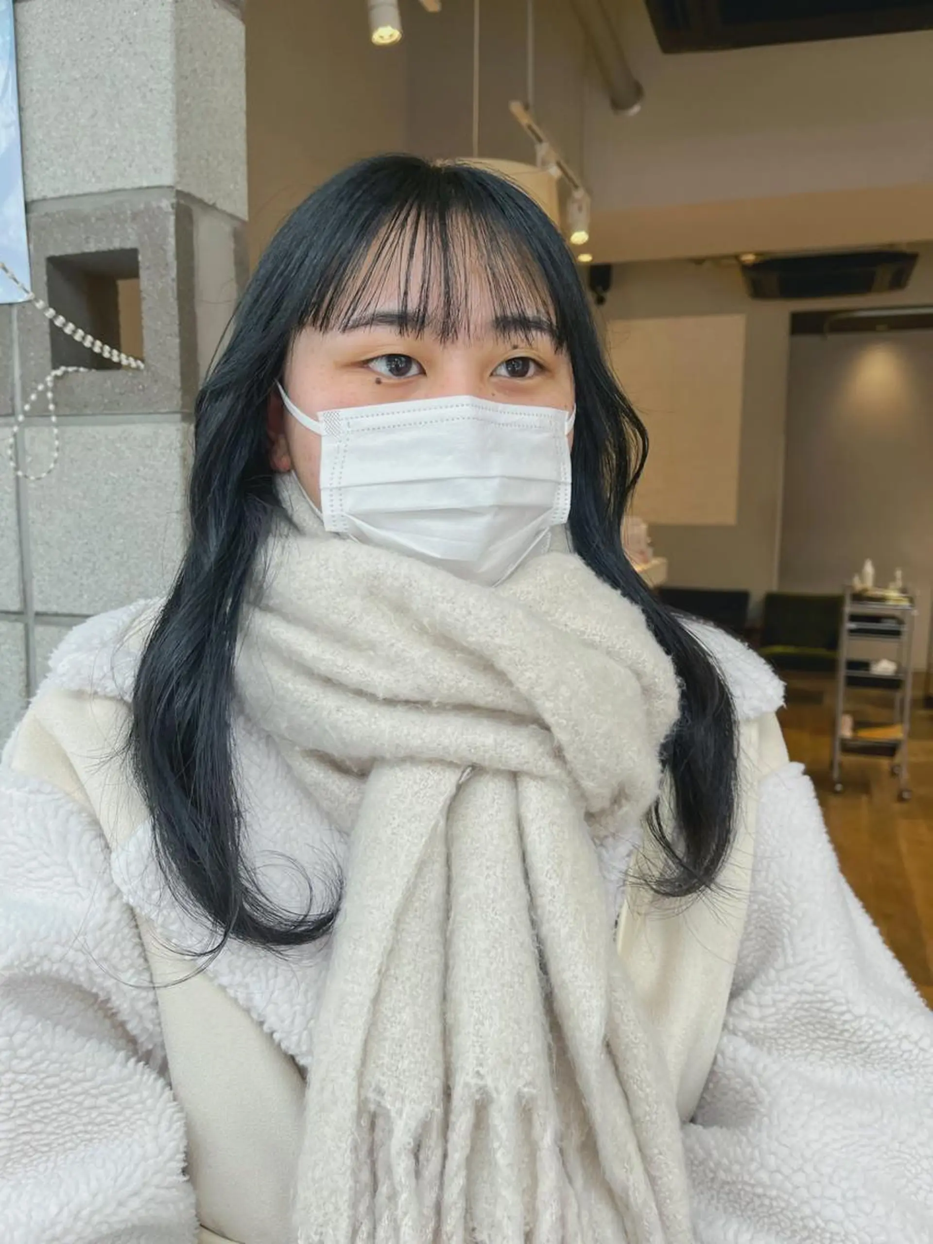 ロング カラー アッシュ レイヤーカット かわい りほのヘアスタイル